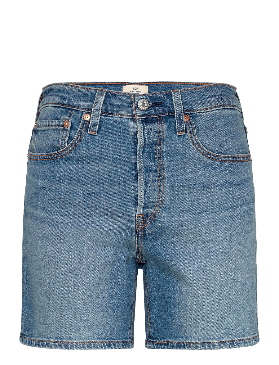 Levi's® - 501 MID THIGH SHORT LW PEN RIN - jeansshorts - med indigo - worn in - 1