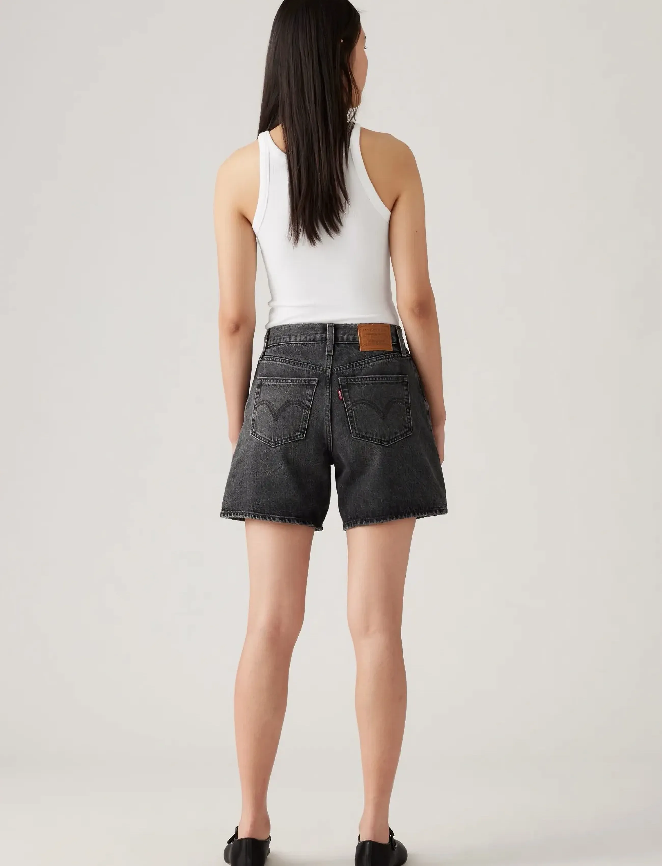 Levi's® - HIGH BAGGY SHORT WHERES MY PHO - džinsiniai šortai - blacks - 4