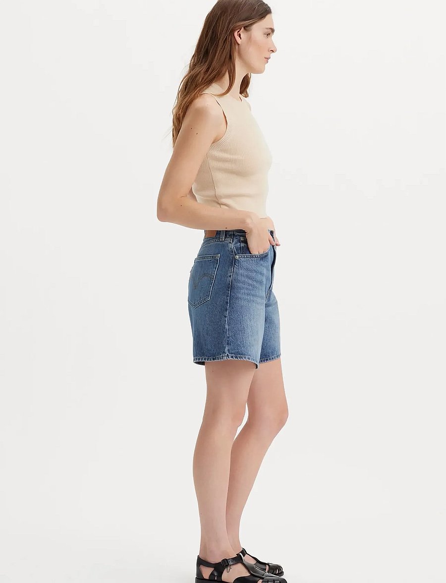 Levi's® - HIGH BAGGY SHORT WORN MEMORY S - jeansshorts - med indigo - flat finish - 3