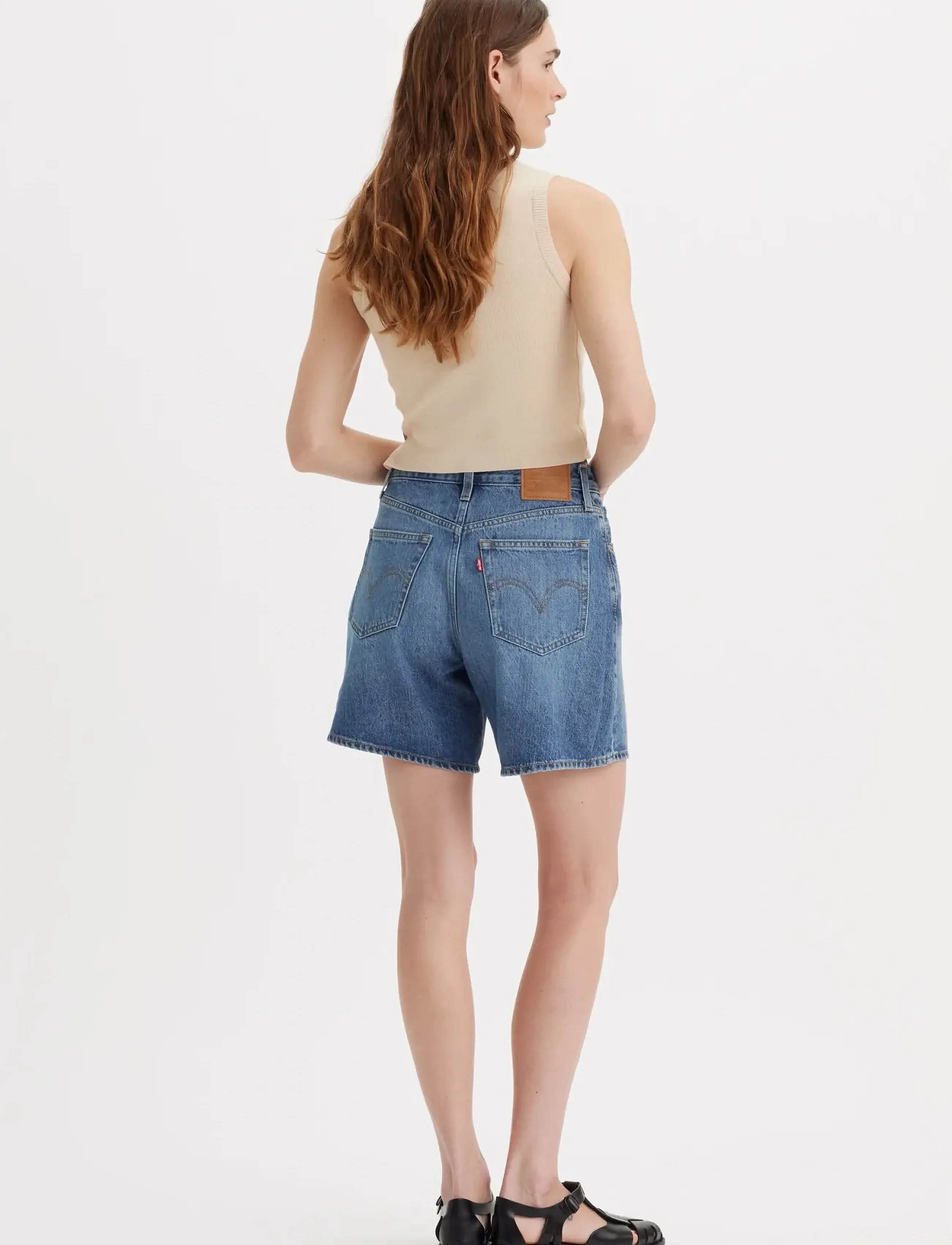Levi's® - HIGH BAGGY SHORT WORN MEMORY S - jeansshorts - med indigo - flat finish - 4
