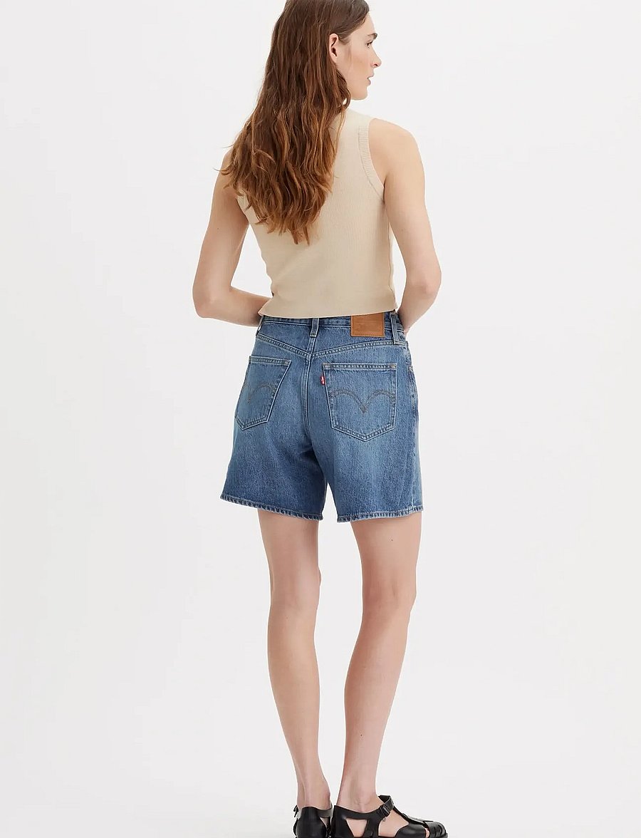 Levi's® - HIGH BAGGY SHORT WORN MEMORY S - jeansshorts - med indigo - flat finish - 4