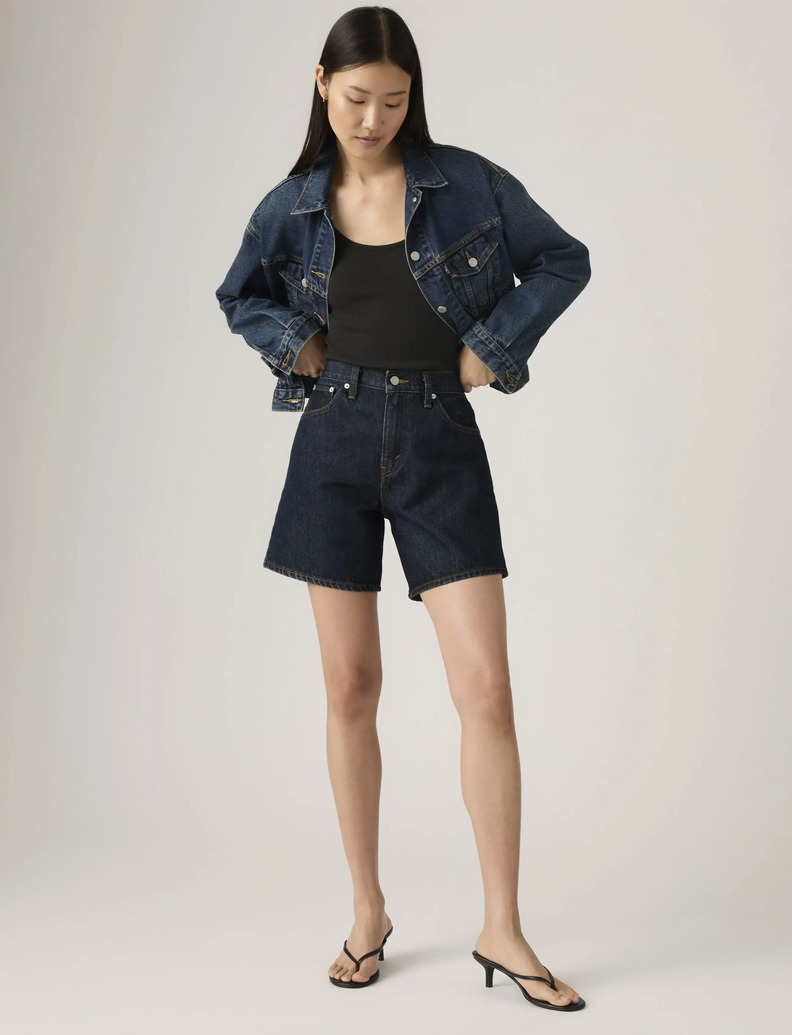 Levi's High Baggy Short Remember Toge, 26, Navy, Shorts > Denim Shorts, Dame