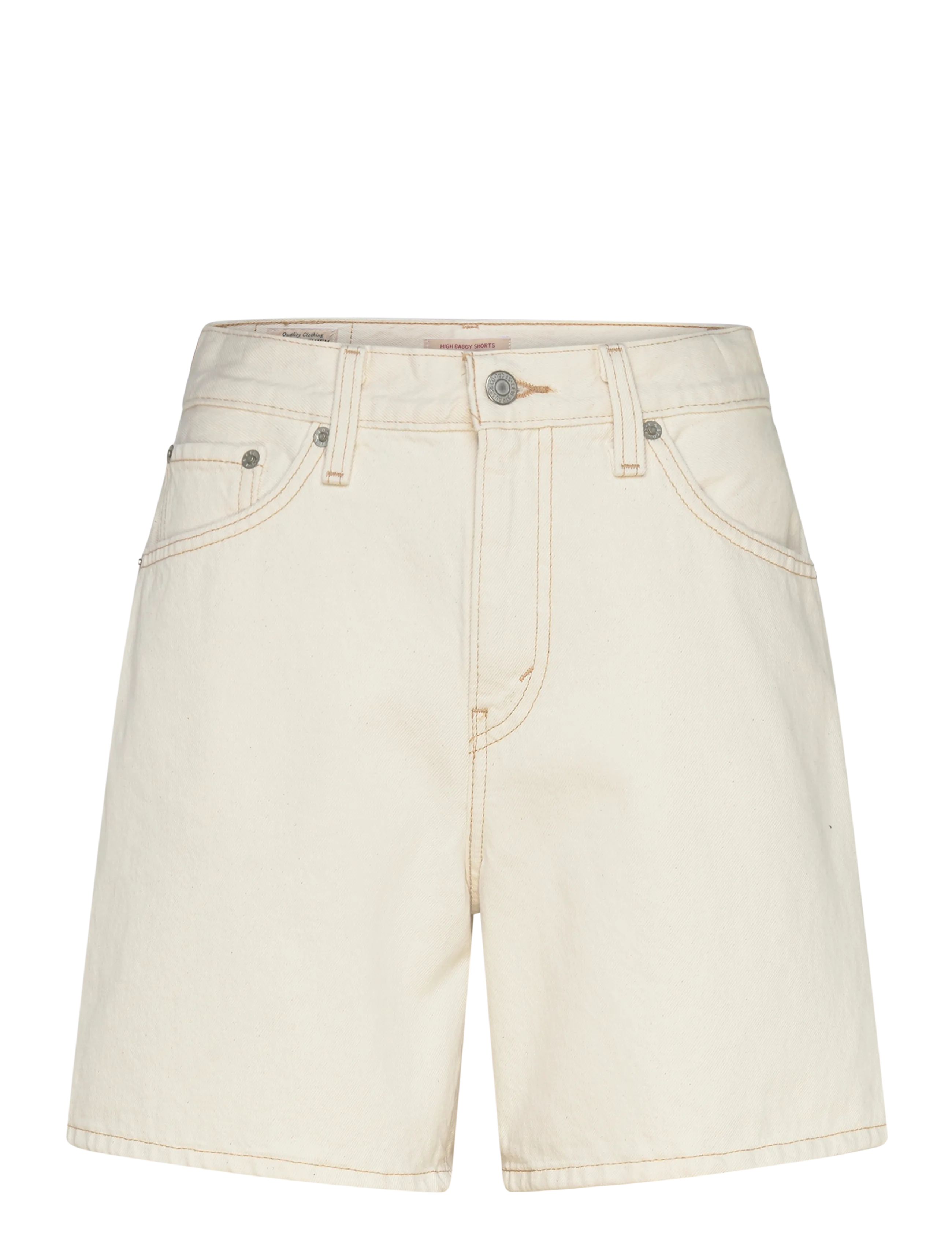 Levi's® HIGH BAGGY SHORT SNOWING IN LA - Džinsa šorti - NEUTRALS / cream