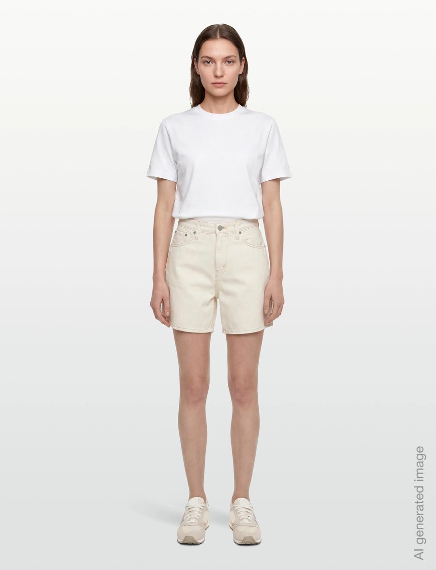 Levi's® - HIGH BAGGY SHORT SNOWING IN LA - lühikesed teksapüksid - neutrals - 0