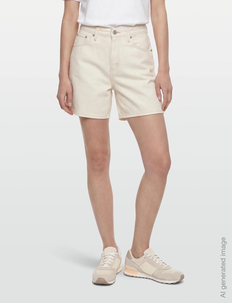 Levi's® - HIGH BAGGY SHORT SNOWING IN LA - lühikesed teksapüksid - neutrals - 3