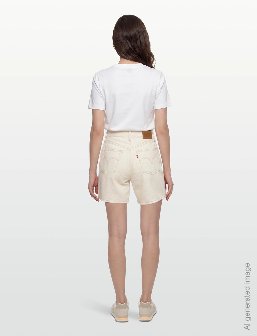 Levi's® - HIGH BAGGY SHORT SNOWING IN LA - lühikesed teksapüksid - neutrals - 4
