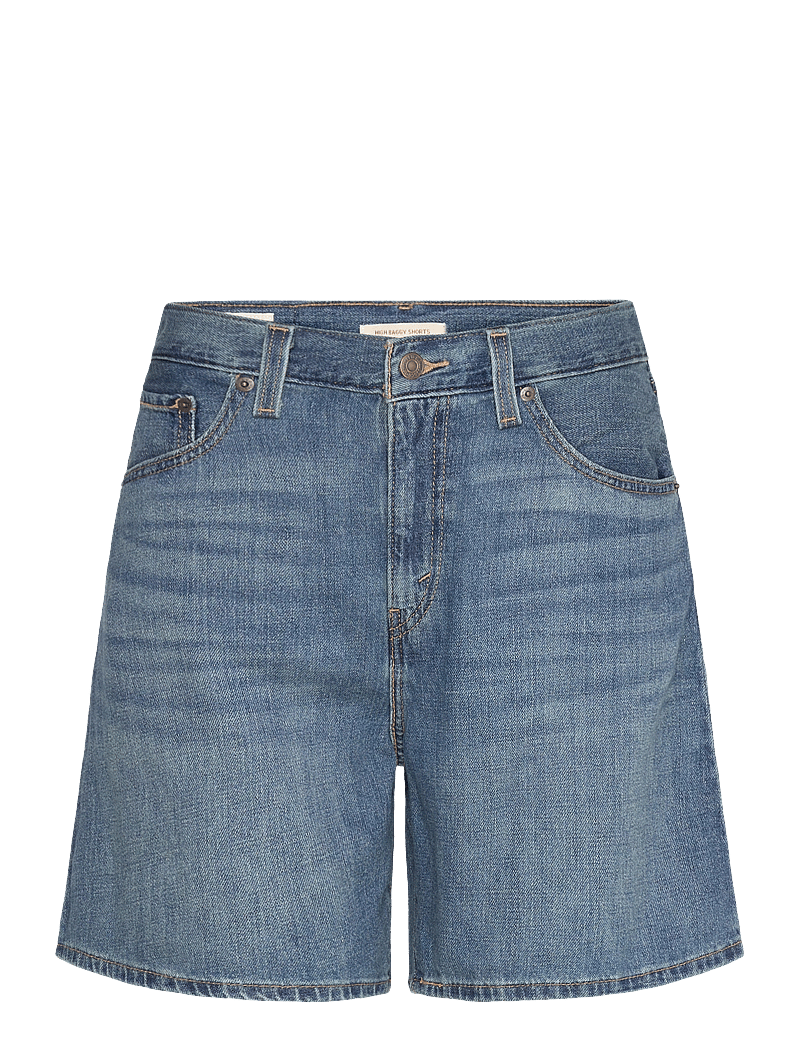 Levi's® - HIGH BAGGY SHORT STOP FLAXING - med indigo - worn in - 1