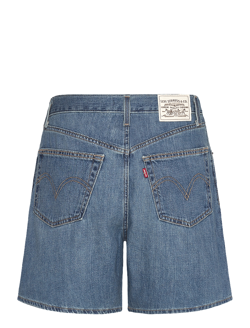 Levi's® - HIGH BAGGY SHORT STOP FLAXING - med indigo - worn in - 2