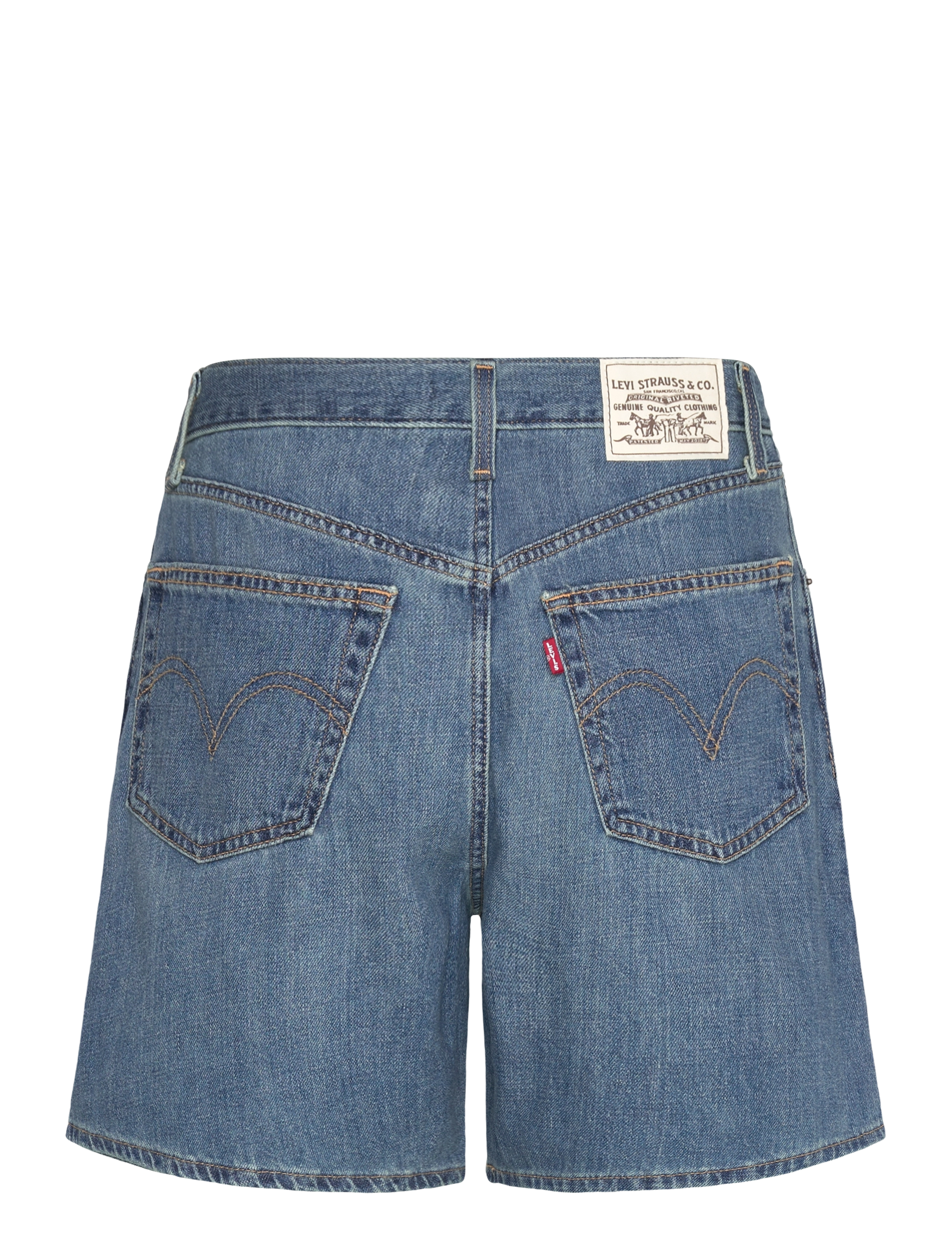 Levi's® - HIGH BAGGY SHORT STOP FLAXING - med indigo - worn in - 2