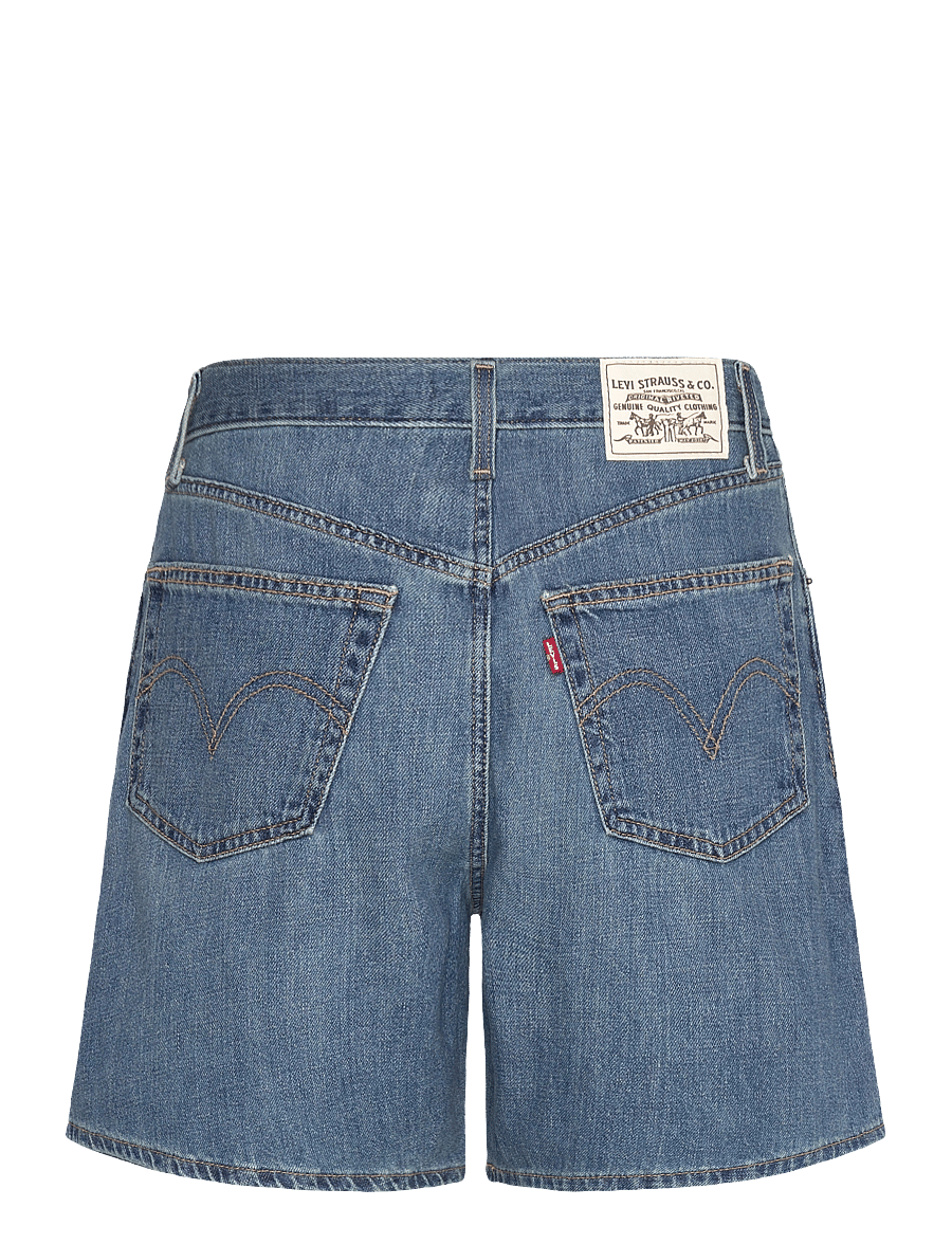 Levi's® - HIGH BAGGY SHORT STOP FLAXING - jeansshorts - med indigo - worn in - 2