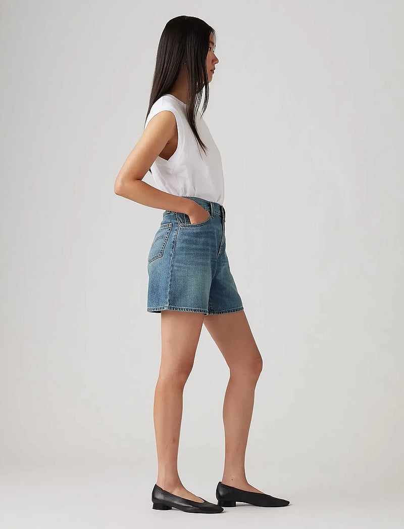 Levi's® - HIGH BAGGY SHORT STOP FLAXING - med indigo - worn in - 3