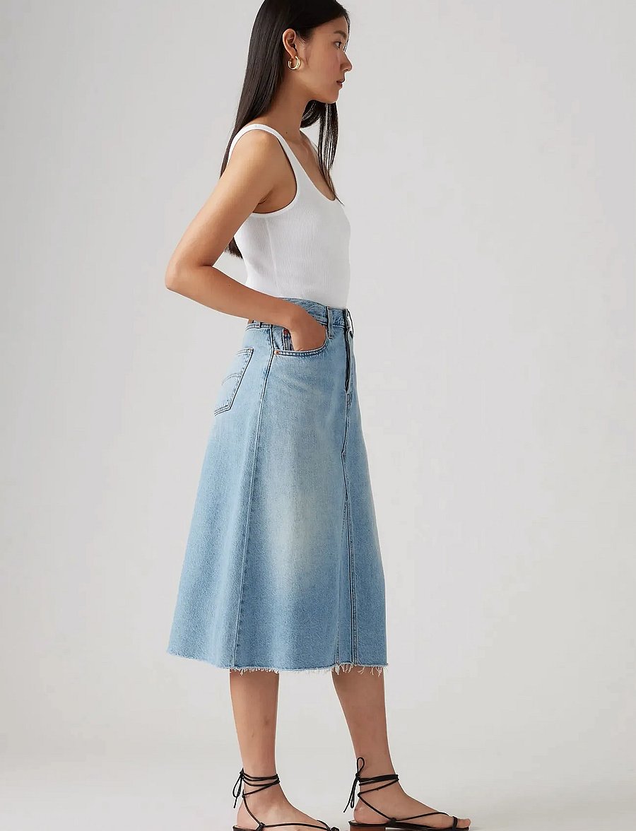 Levi's® - HR ALINE DECON SKIRT SECRET SE - teksaseelikud - light indigo - flat finis1 - 3