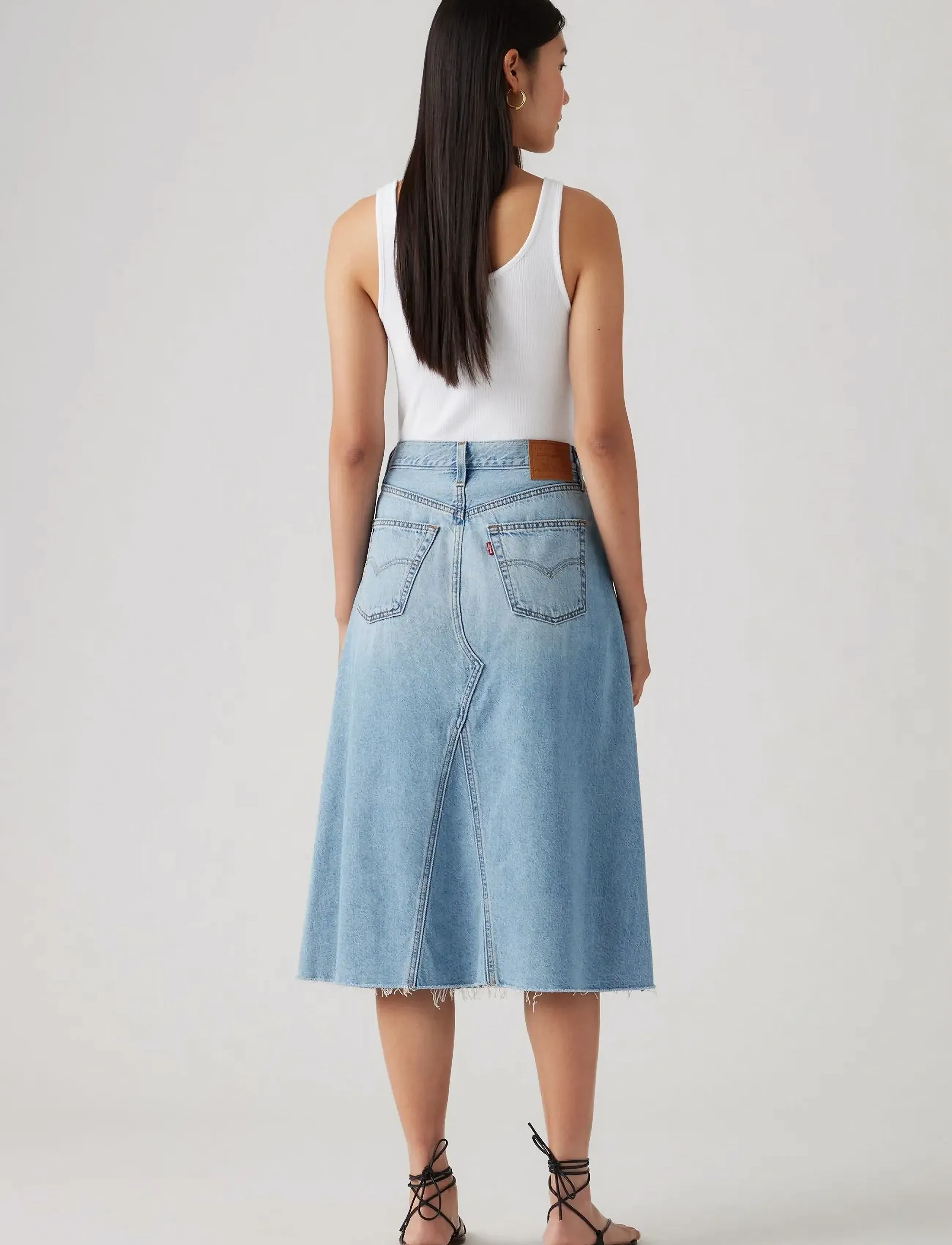 Levi's® - HR ALINE DECON SKIRT SECRET SE - jupes en jeans - light indigo - flat finis - 4