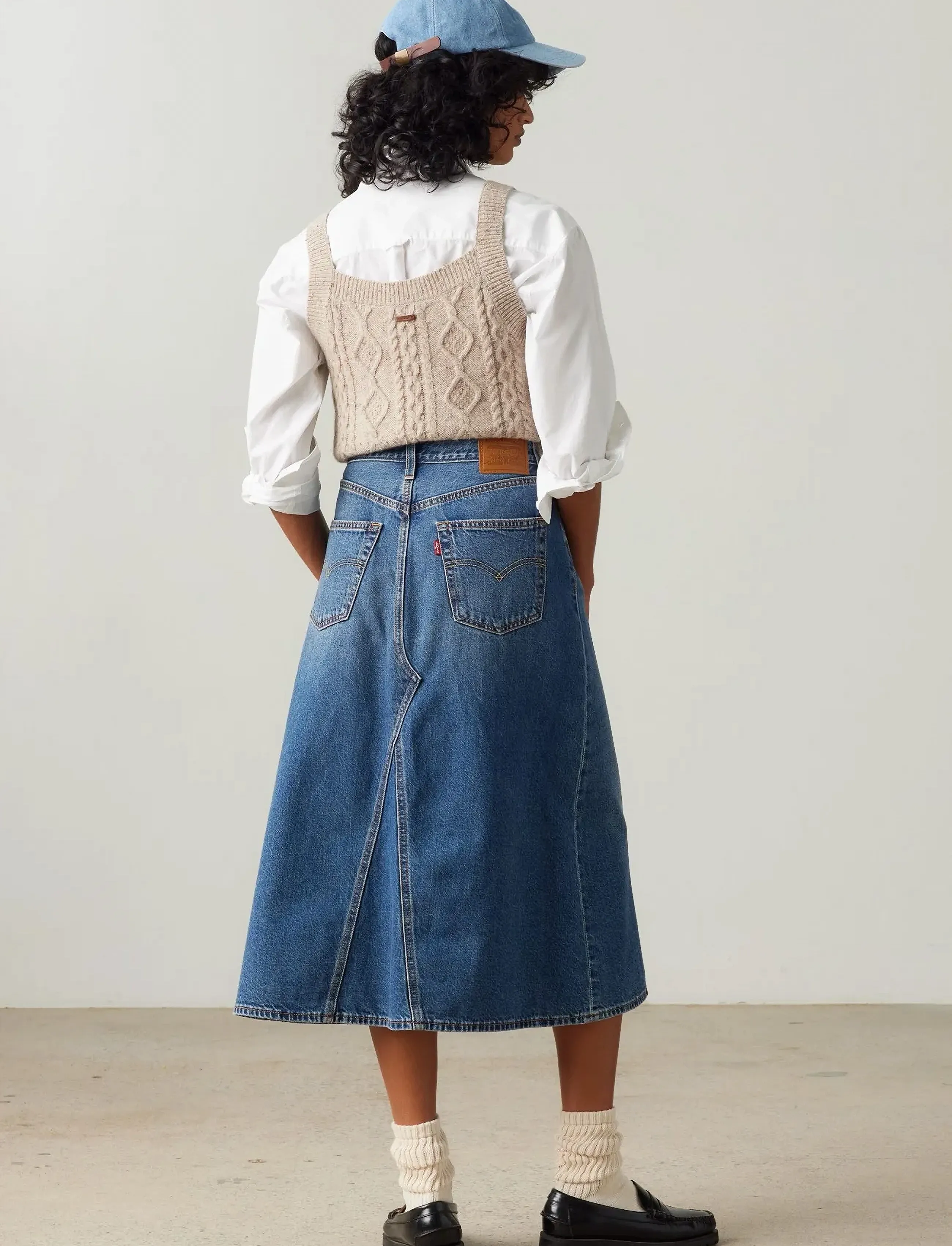 Levi's® - HR ALINE DECON SKIRT MID MORNI - med indigo - worn in - 4