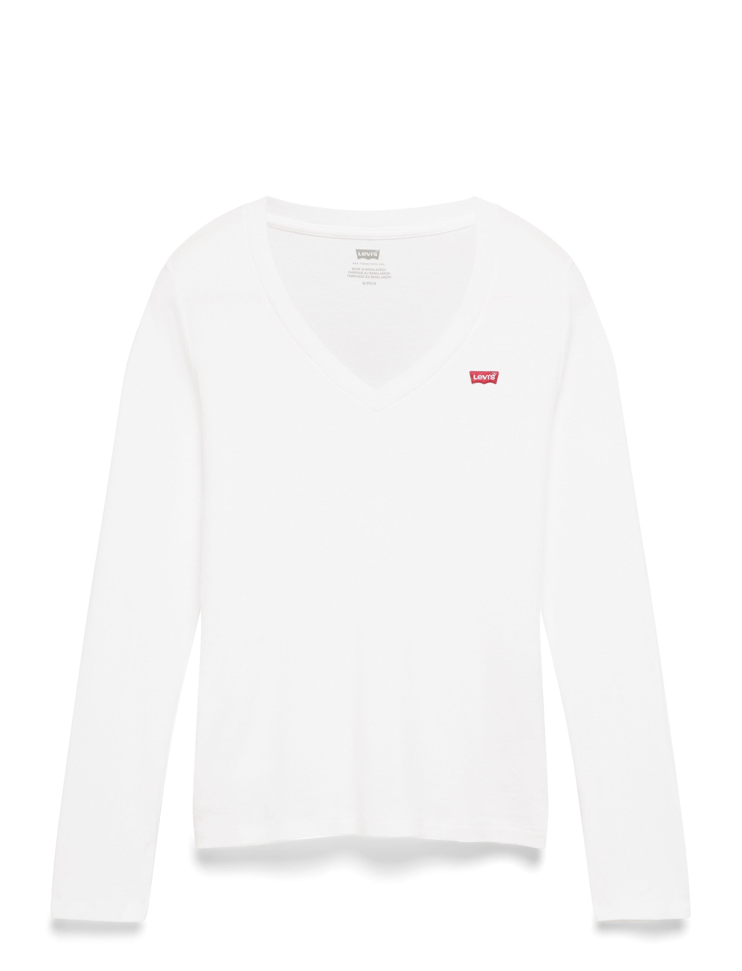 Levi's® ESSENTIAL HM LS VNECK WHITE + - Nyheder - NEUTRALS / white