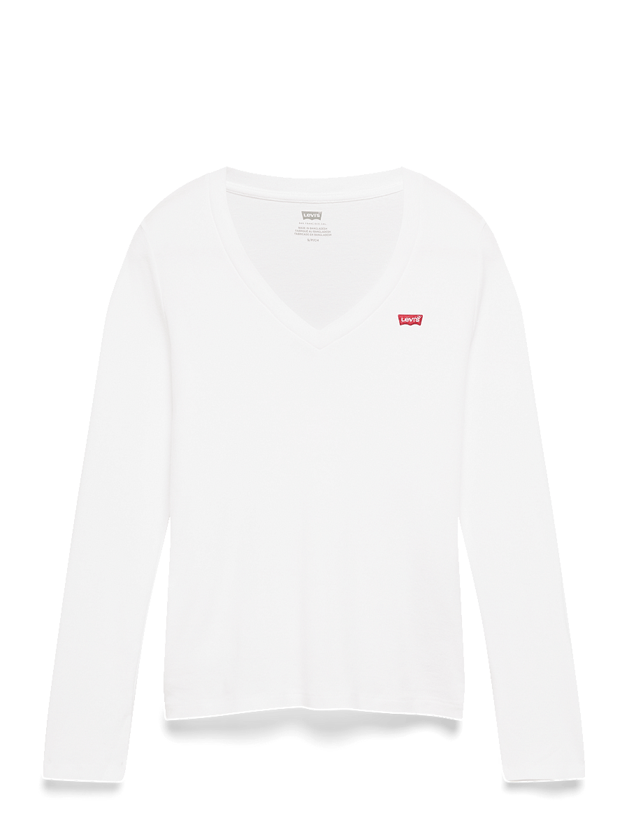 Levi's® - ESSENTIAL HM LS VNECK WHITE + - topy z długimi rękawami - neutrals - 2