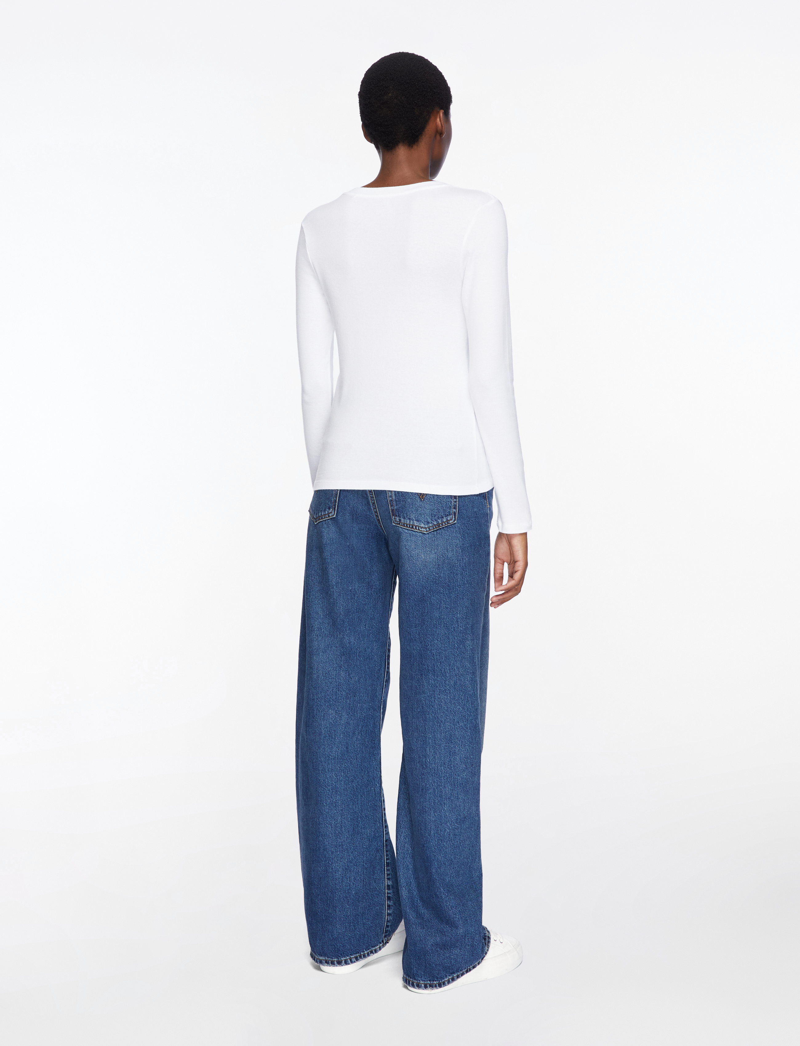 Levi's® - ESSENTIAL HM LS VNECK WHITE + - langärmlige tops - neutrals - 5