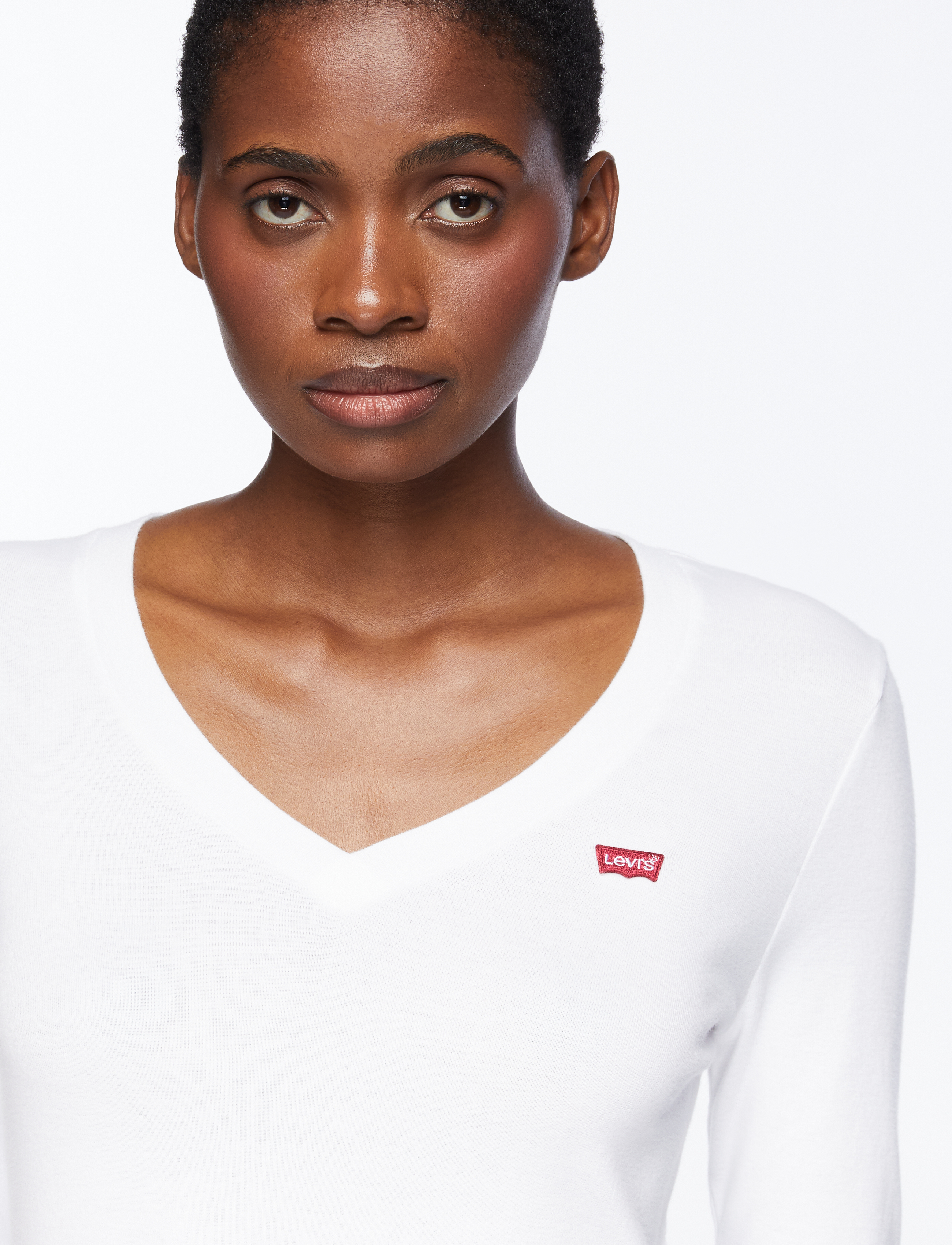 LEVIS ® Essential Hm Ls Vneck White + t-shirts dam – bild 6