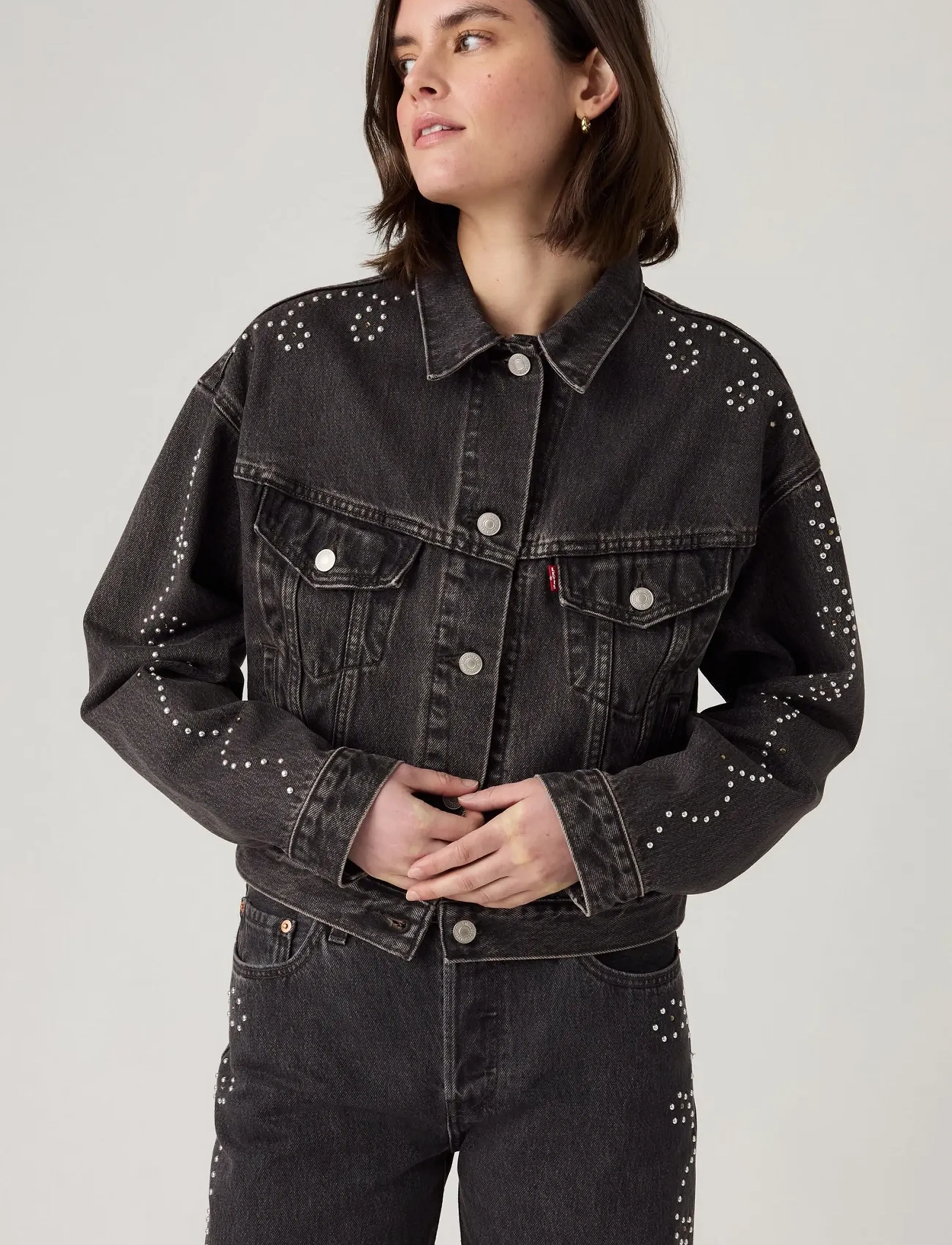 Levi's® - SHRUNKEN 90S NO PLEAT BEJEWELE - frühlingsjacken - blacks - 0