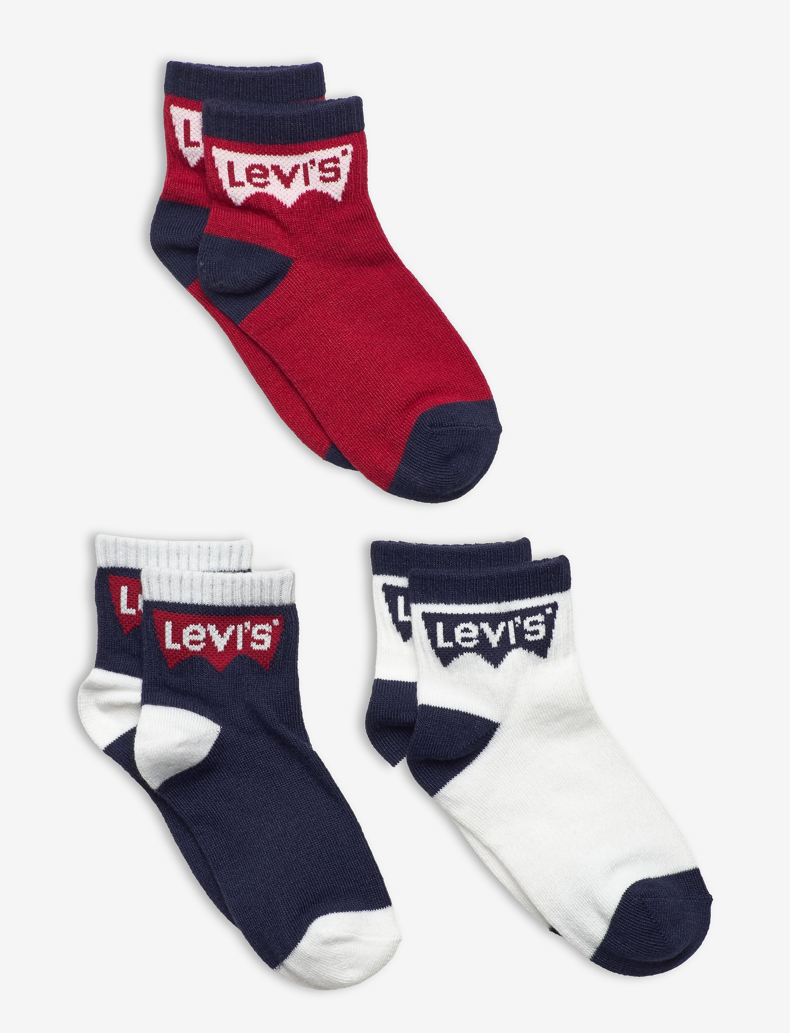 Levi's 3Q-3PK QUARTER SOCK - Strümpfe - NAVY / multi