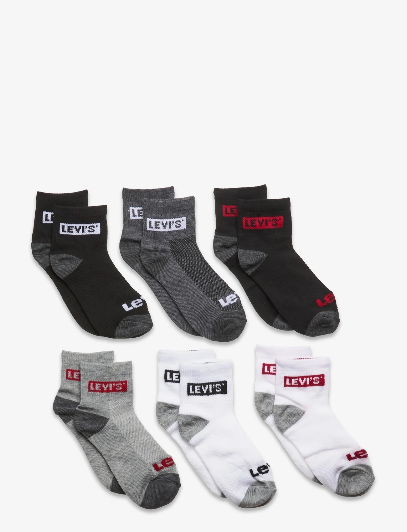 Levi's - Levi's® Core Ankle Length Socks 6-Pack - laveste priser - grey - 0