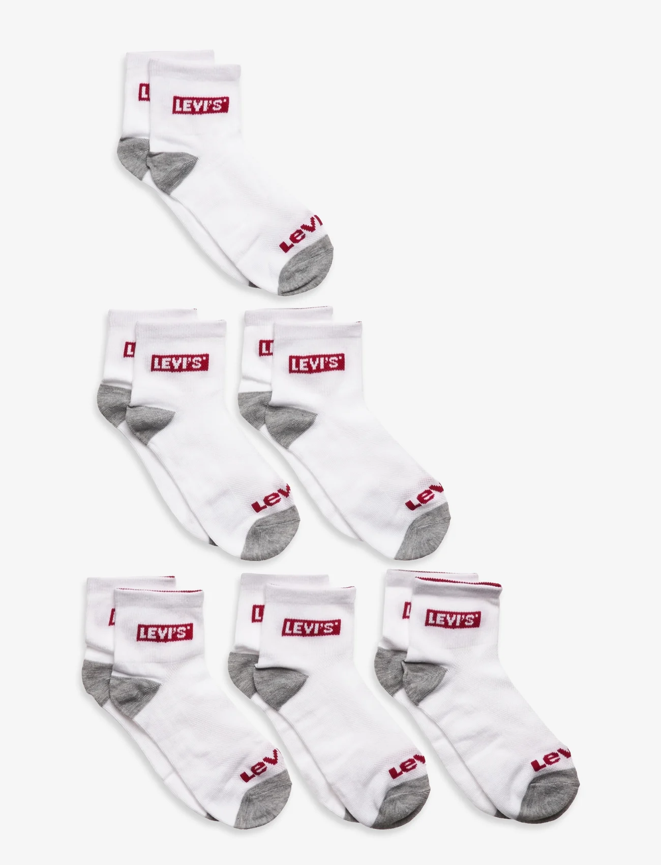 Levi's - Levi's® Core Ankle Length Socks 6-Pack - zemākās cenas - white - 0