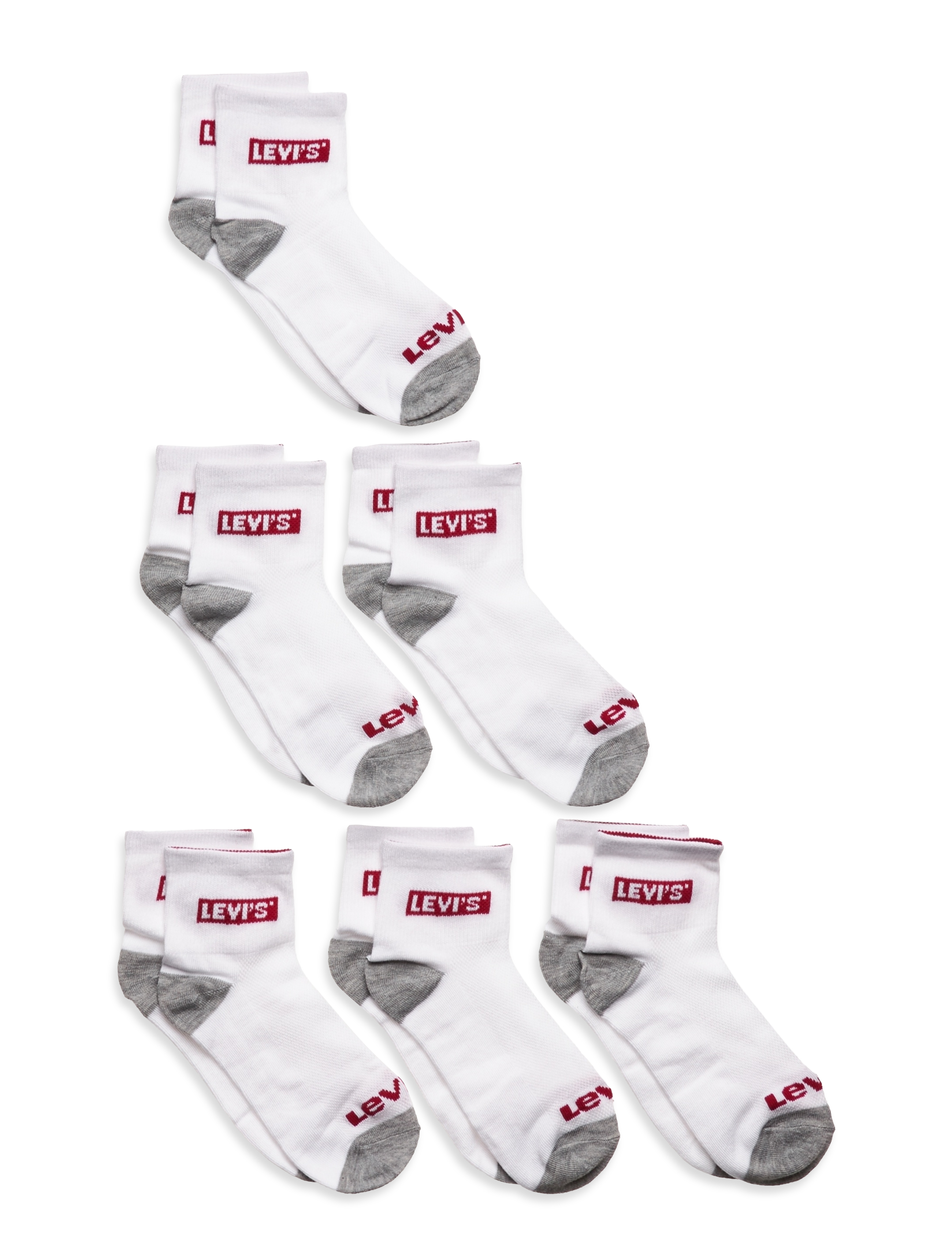 Levi's Levi's® Core Ankle Length Socks 6-Pack - Strømper - WHITE / white