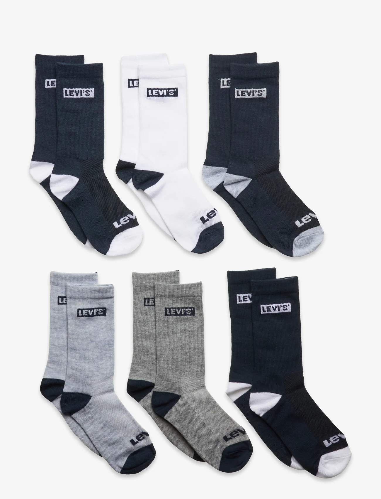Levi's - Levi's® Core Crew Length Socks 6-Pack - laagste prijzen - blue - 0