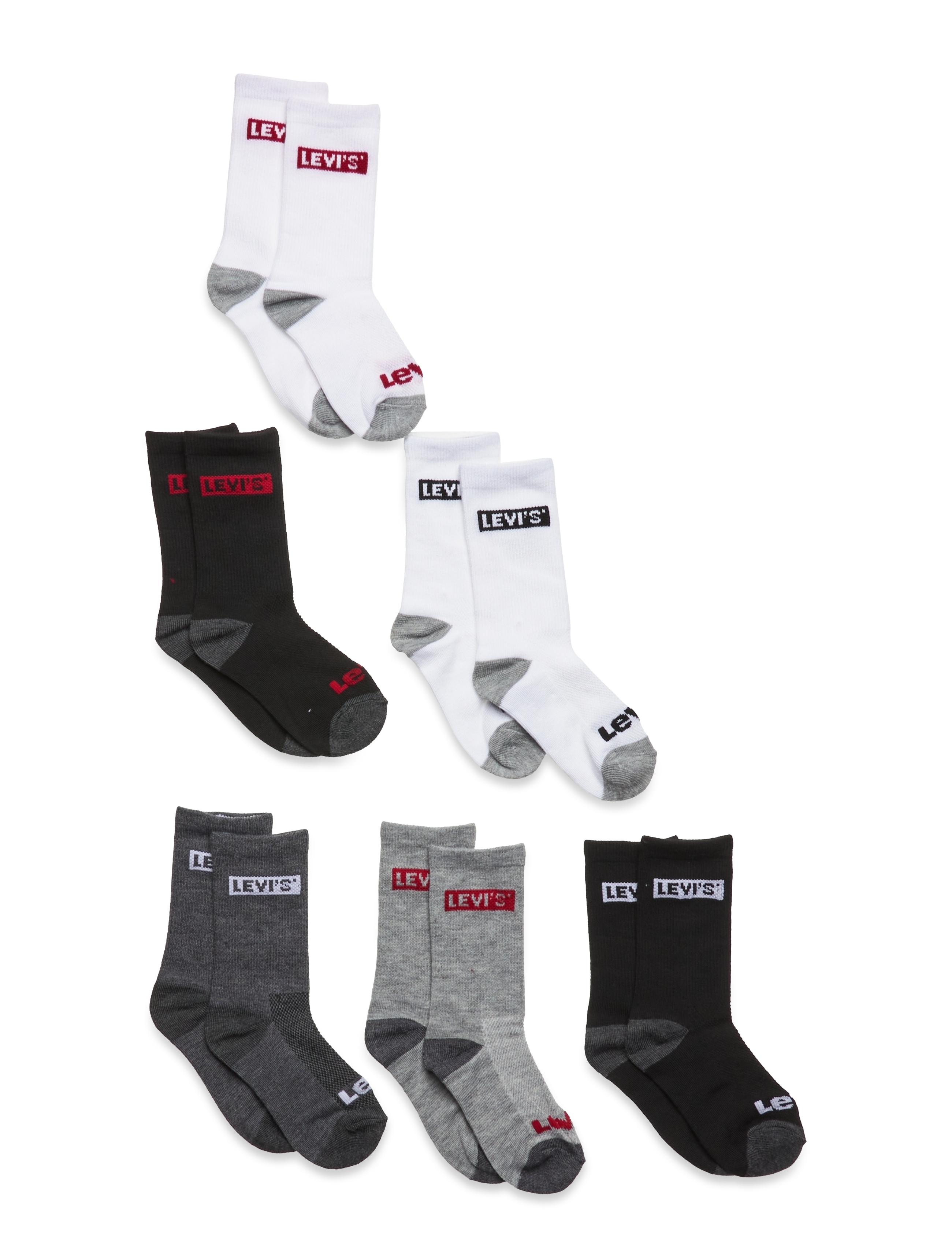 Levi's Levi's® Core Crew Length Socks 6-Pack - Strumpor & Tights - GREY / multi