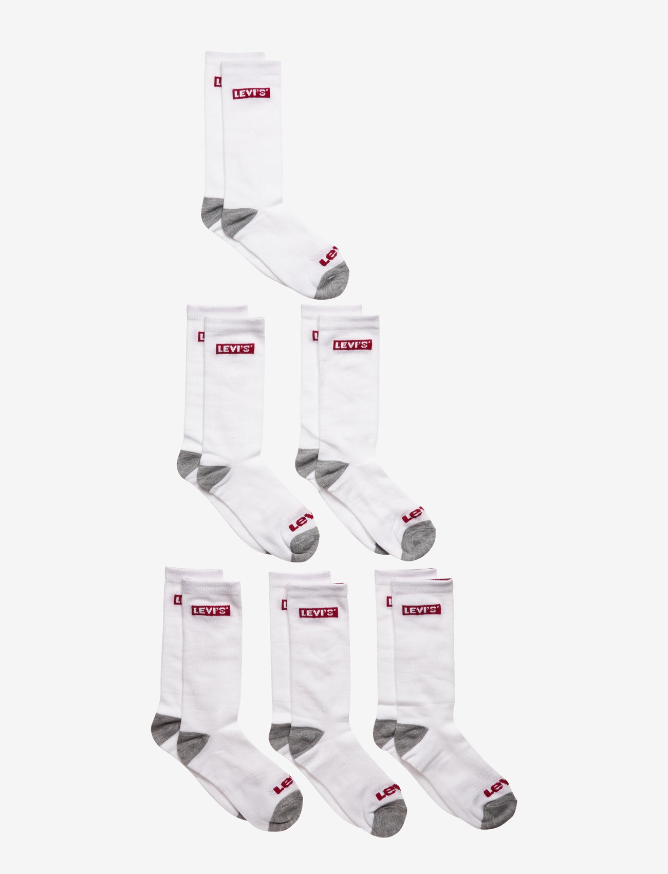 Levi's - Levi's® Core Regular Length Socks 6-Pack - strumpor - white - 0