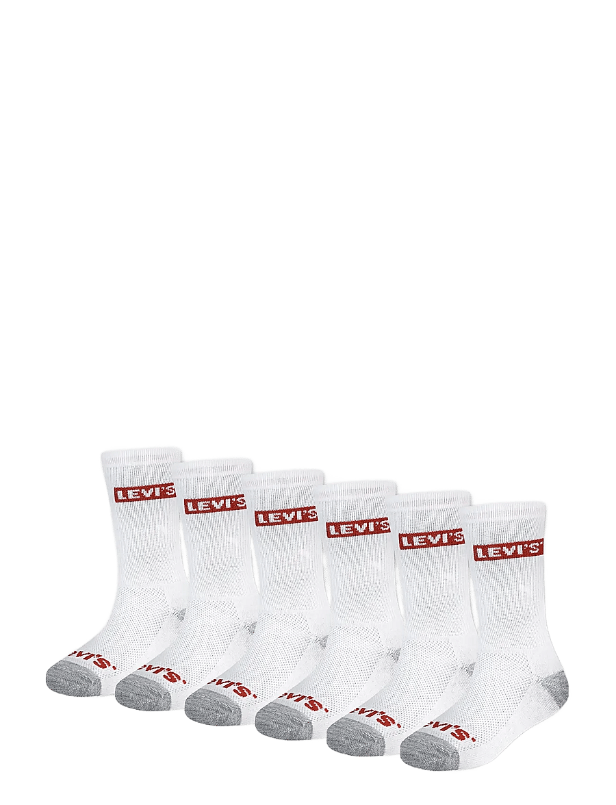 Levi's - Levi's® Core Crew Length Socks 6-Pack - strømper - white - 0