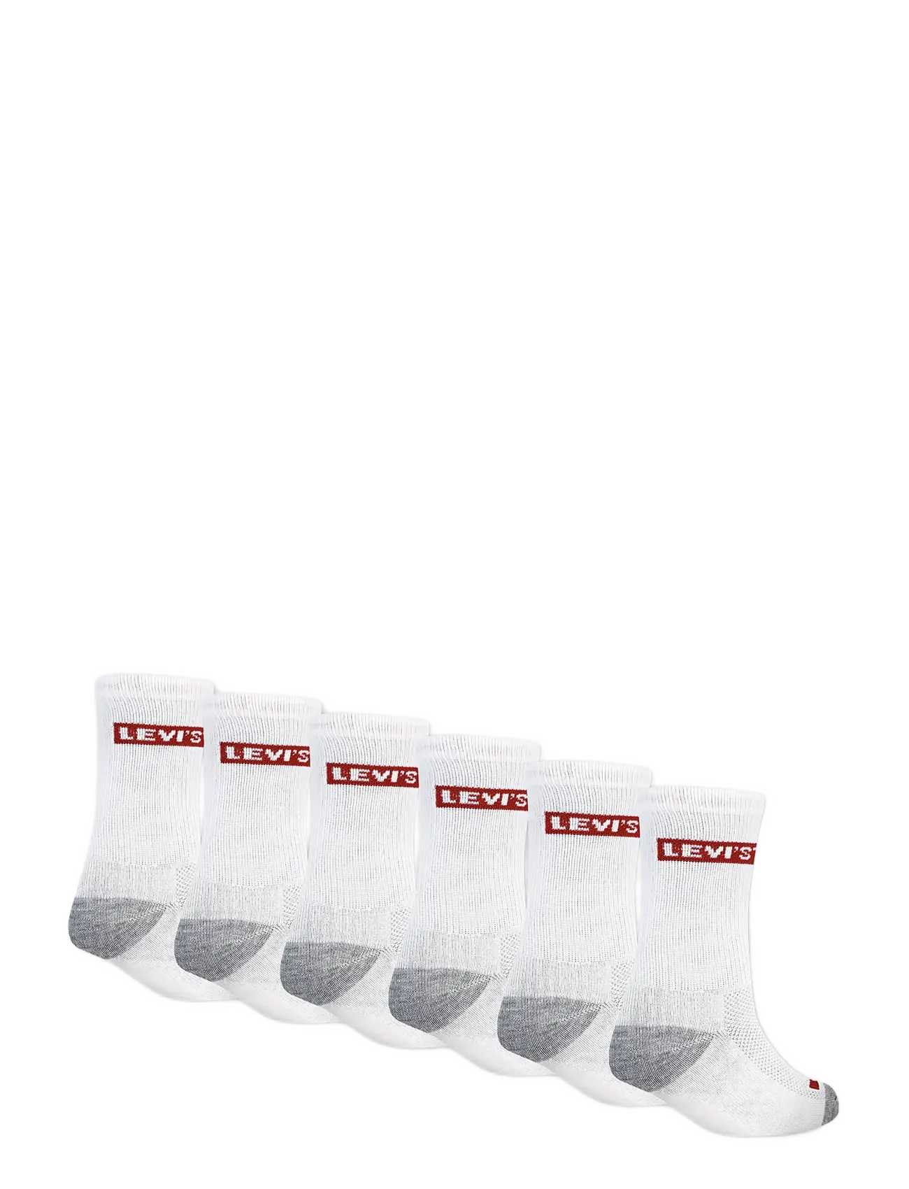 Levi's - Levi's® Core Crew Length Socks 6-Pack - strømper - white - 1