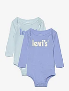 Levi's® Poster Logo Long Sleeve Bodysuit 2-Pack - BLUE