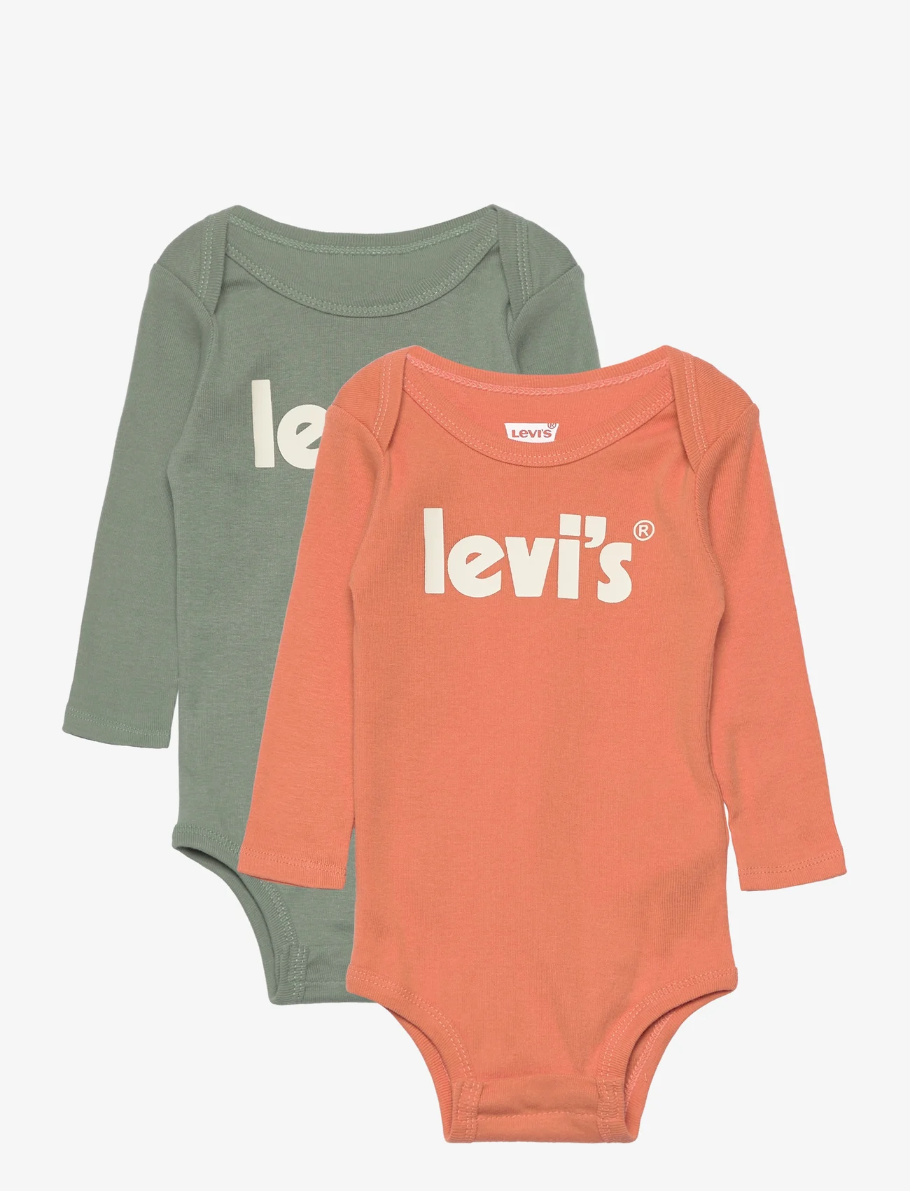 Levi's - Levi's® Poster Logo Long Sleeve Bodysuit 2-Pack - laveste priser - green - 0