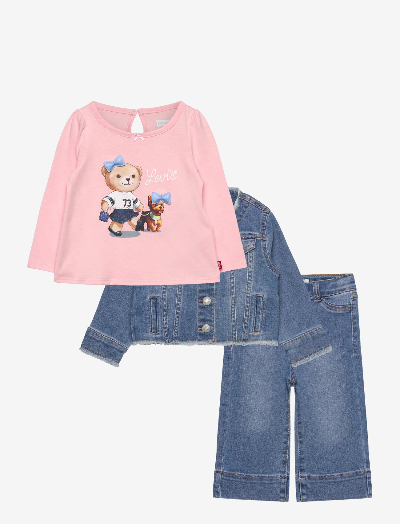 Levi's - 3P-3PC PANT SET - pikkade varrukatega t-särkide komplektid - crystal rose - 0