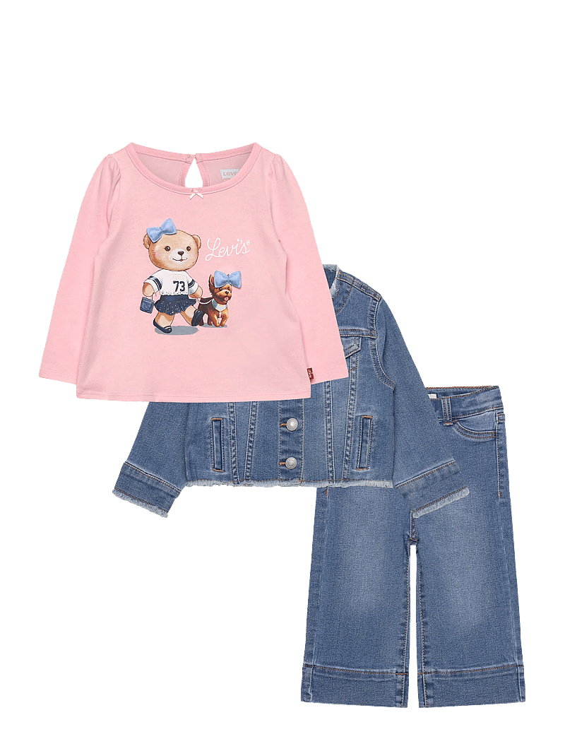 Levi's - 3P-3PC PANT SET - pikkade varrukatega t-särkide komplektid - crystal rose - 0