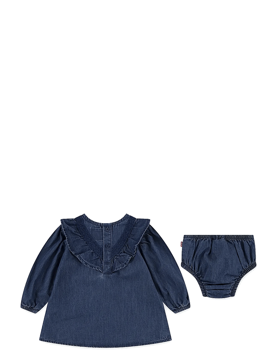 Levi's - Levi's® Denim Ruffle Dress - langärmelige babykleider - dark wave - 1