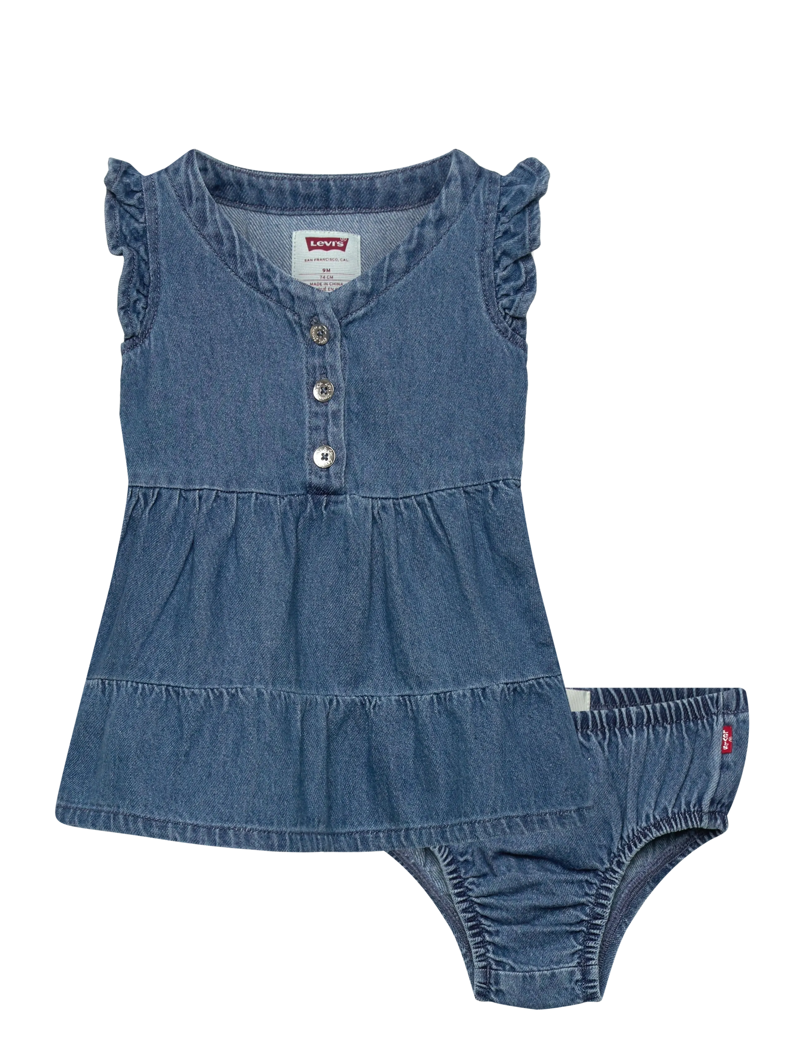 Levi's LVG FLUTTER SLEEVE BUTTON UP D - Kleider - DANCE AROUND / blue