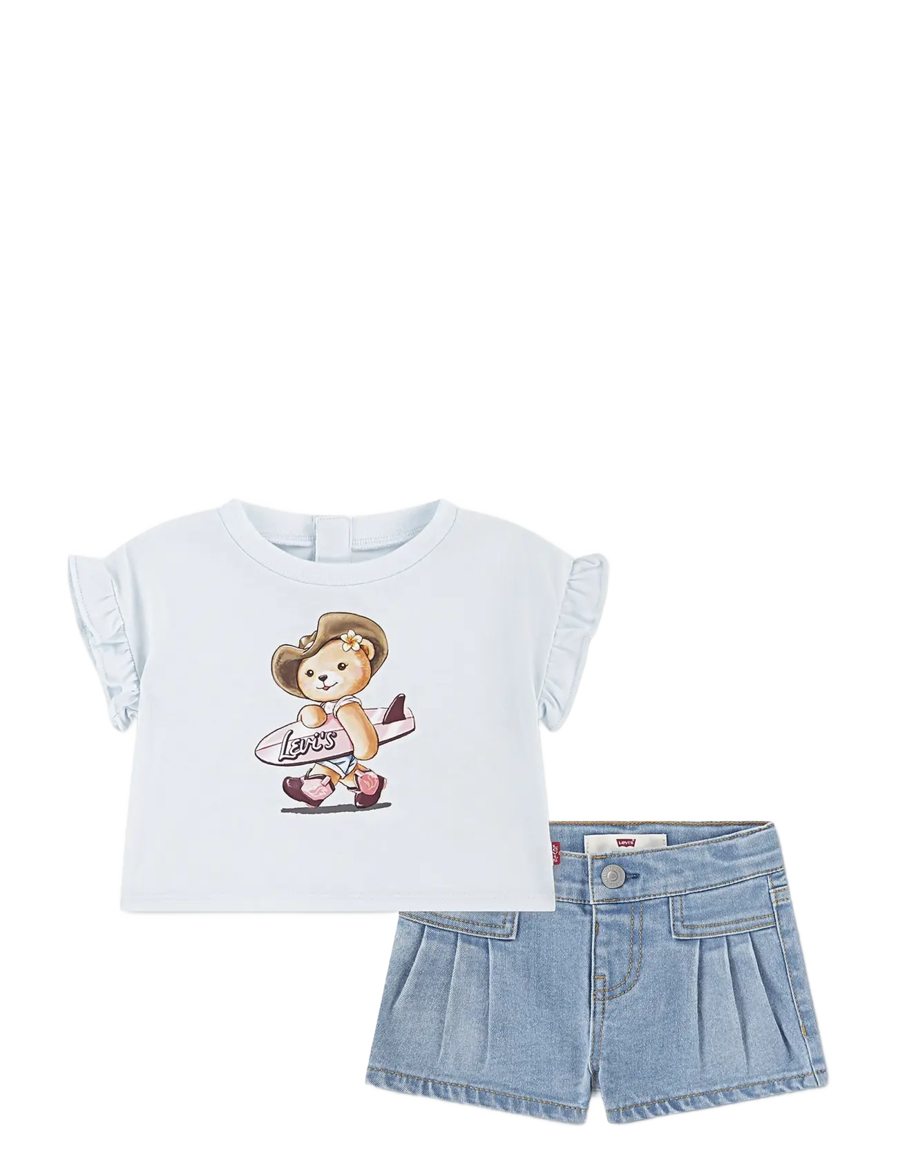 Levi's Levi's® Cowboy Bear Tee and Pleated Shorts 2-Piece Set - Tøj - COUNTRY AIR / blue