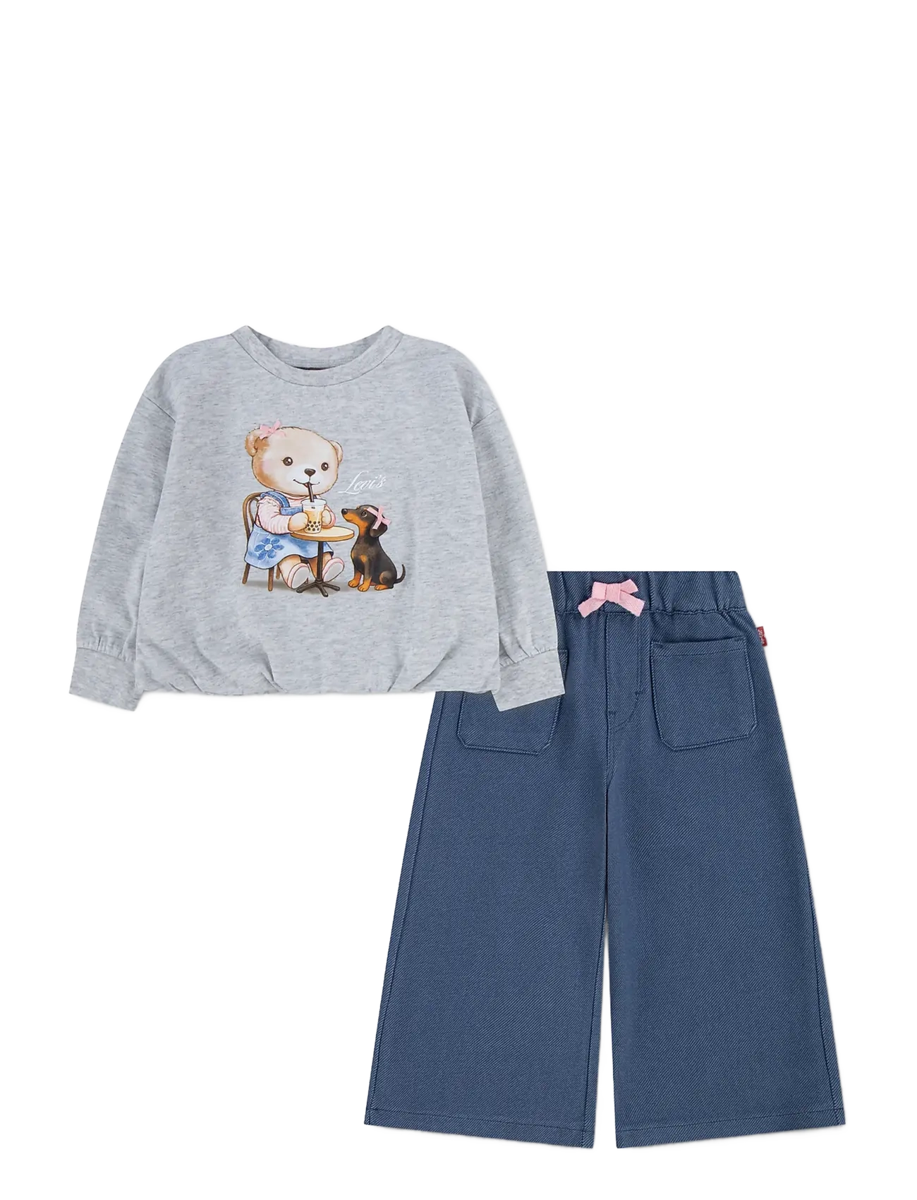 Levi's Ph-Pant Set, 86, Grey, Sæt > Sæt Med Langærmet T-Shirt, Børn