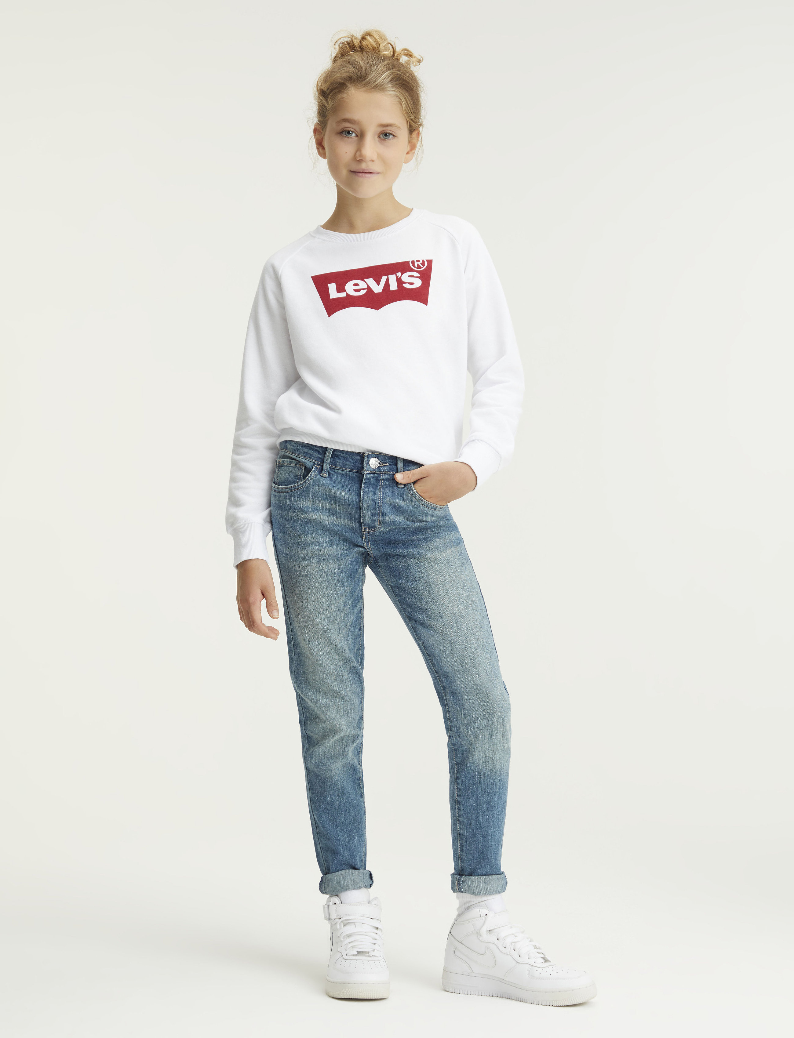 Levi's 710 Super Skinny Jeans, Børn, Ripped Super Skinny Jeans, Blå, Str: 104