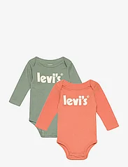 Levi's - Levi's® Poster Logo Long Sleeve Bodysuit 2-Pack - lowest prices - green - 0