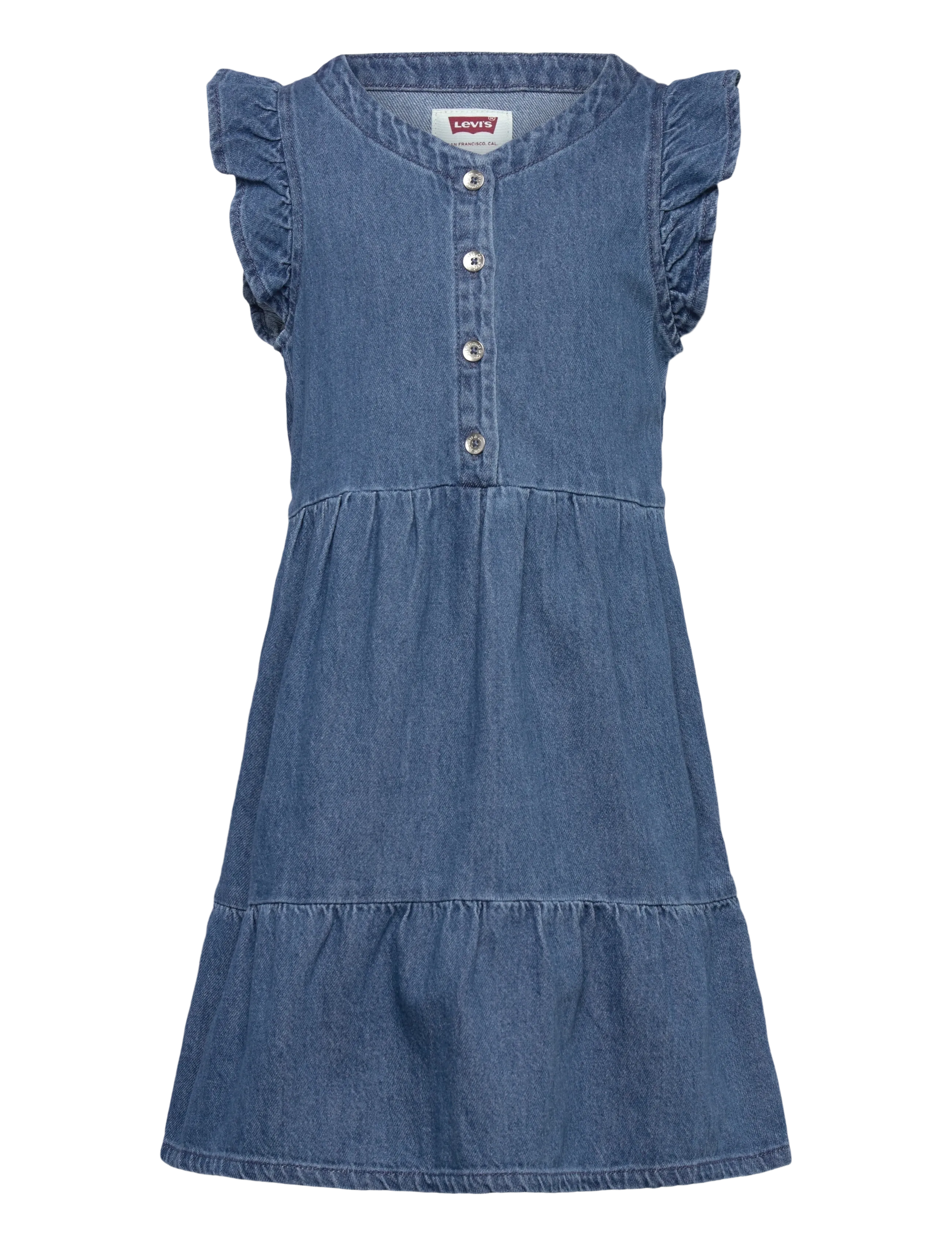 Levi's Levi's Flutter Sleeve Dress, 104, Blue, Fritidskjoler > Kortærmede Fritidskjoler, Børn