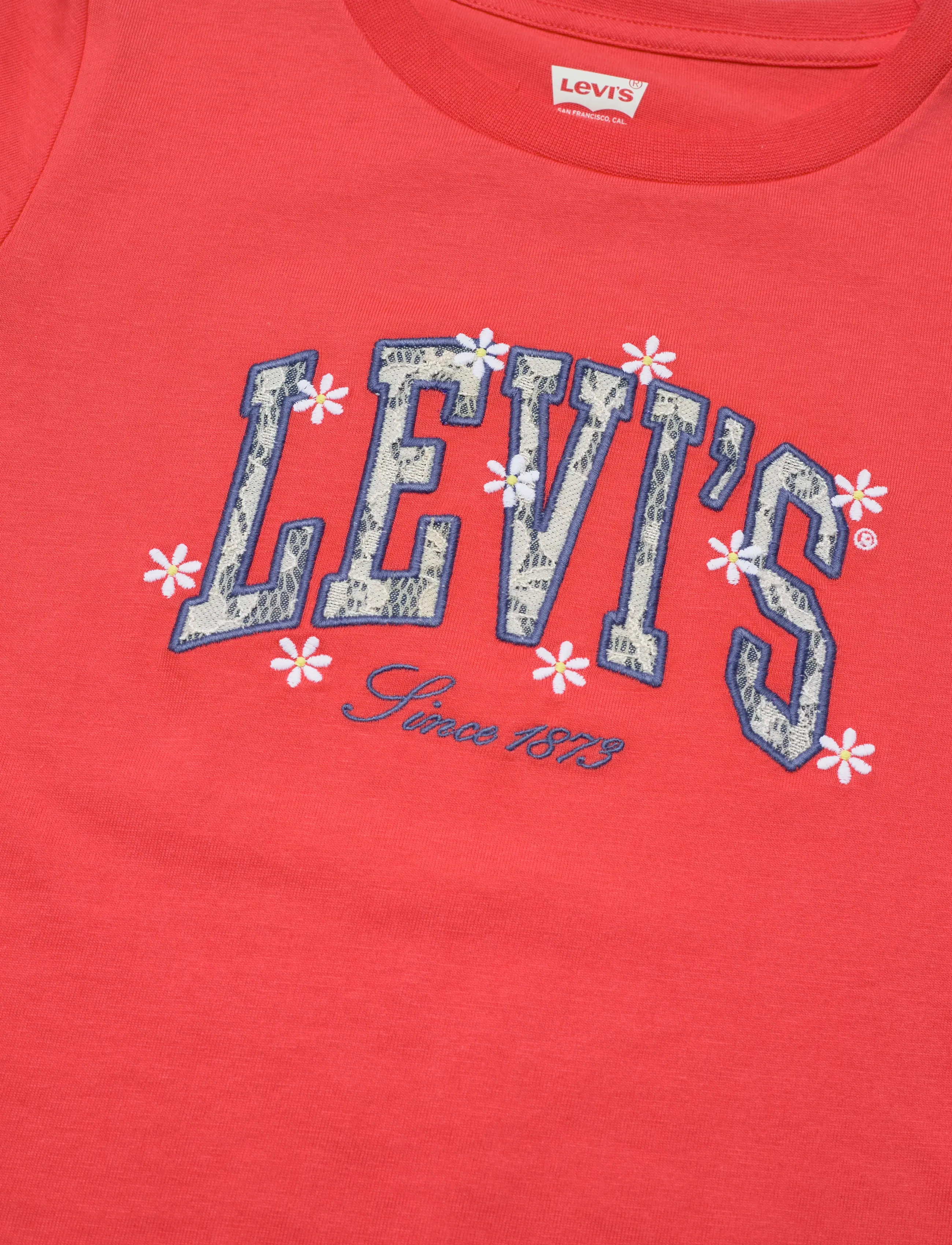 Levi's - Levi's® Chambray Applique Top - marškinėliai trumpomis rankovėmis - hot coral - 2