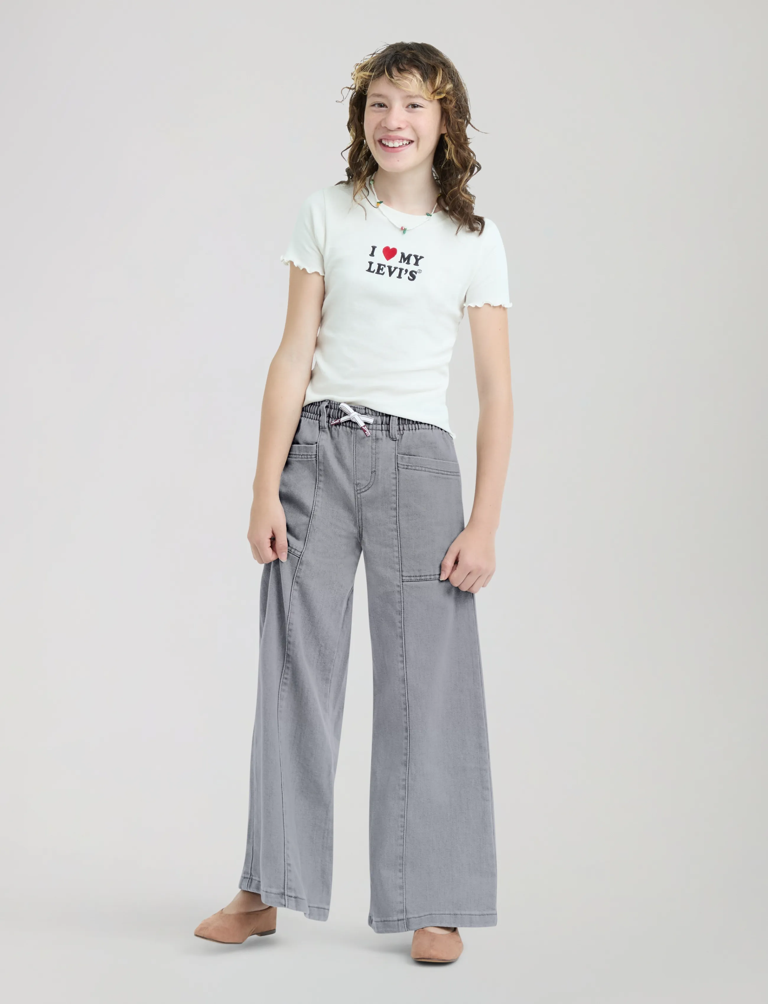 Levi's - Levi's® 94' High Rise Wide Baggy Pull On Pants - laiad teksad - graphite pencil - 4