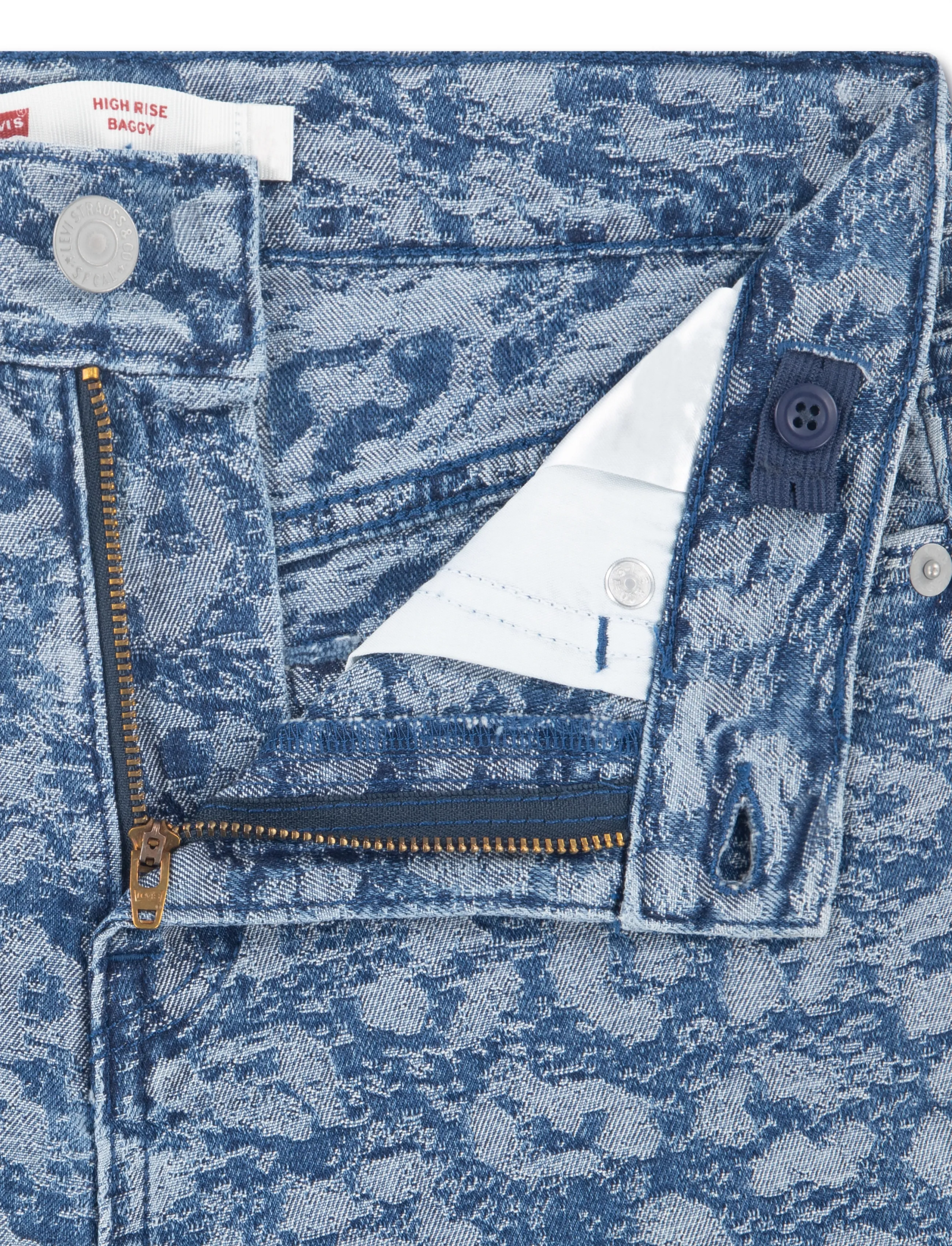 Levi's - LVG JACQUARD HIGH RISE BAGGY - hosen mit weitem bein - blue - 3