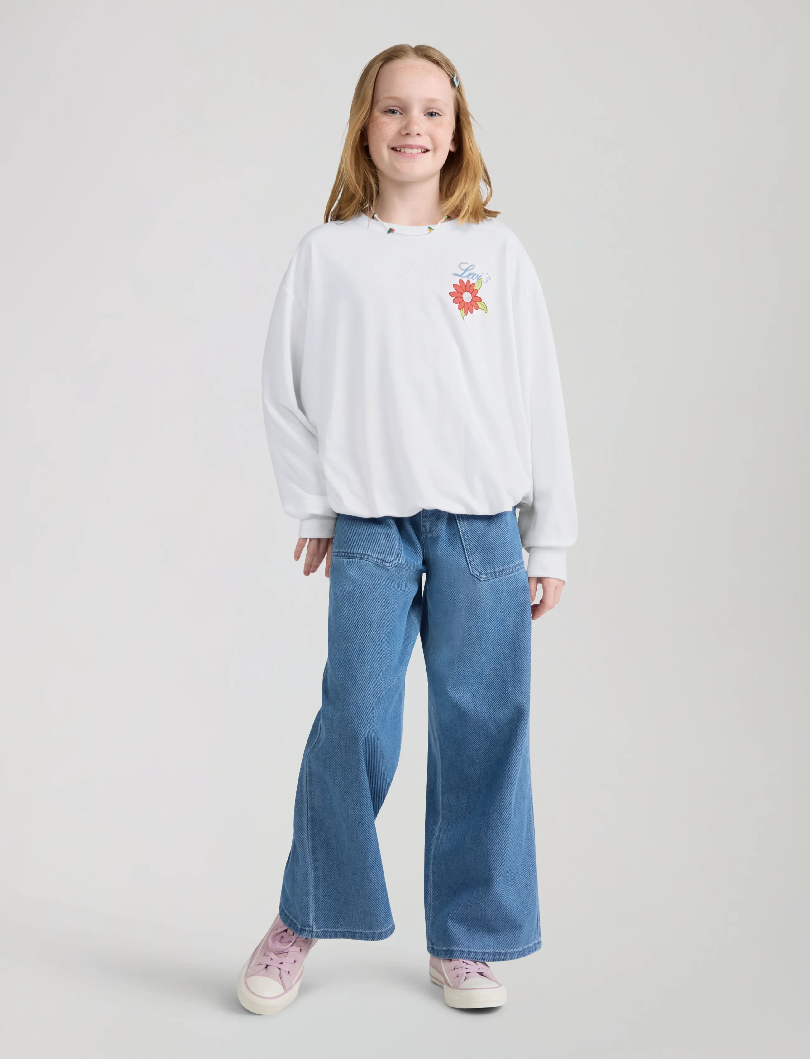 Levi's - Levi's® Bubble Hem Long Sleeve Top - sweatshirts - bright white - 4