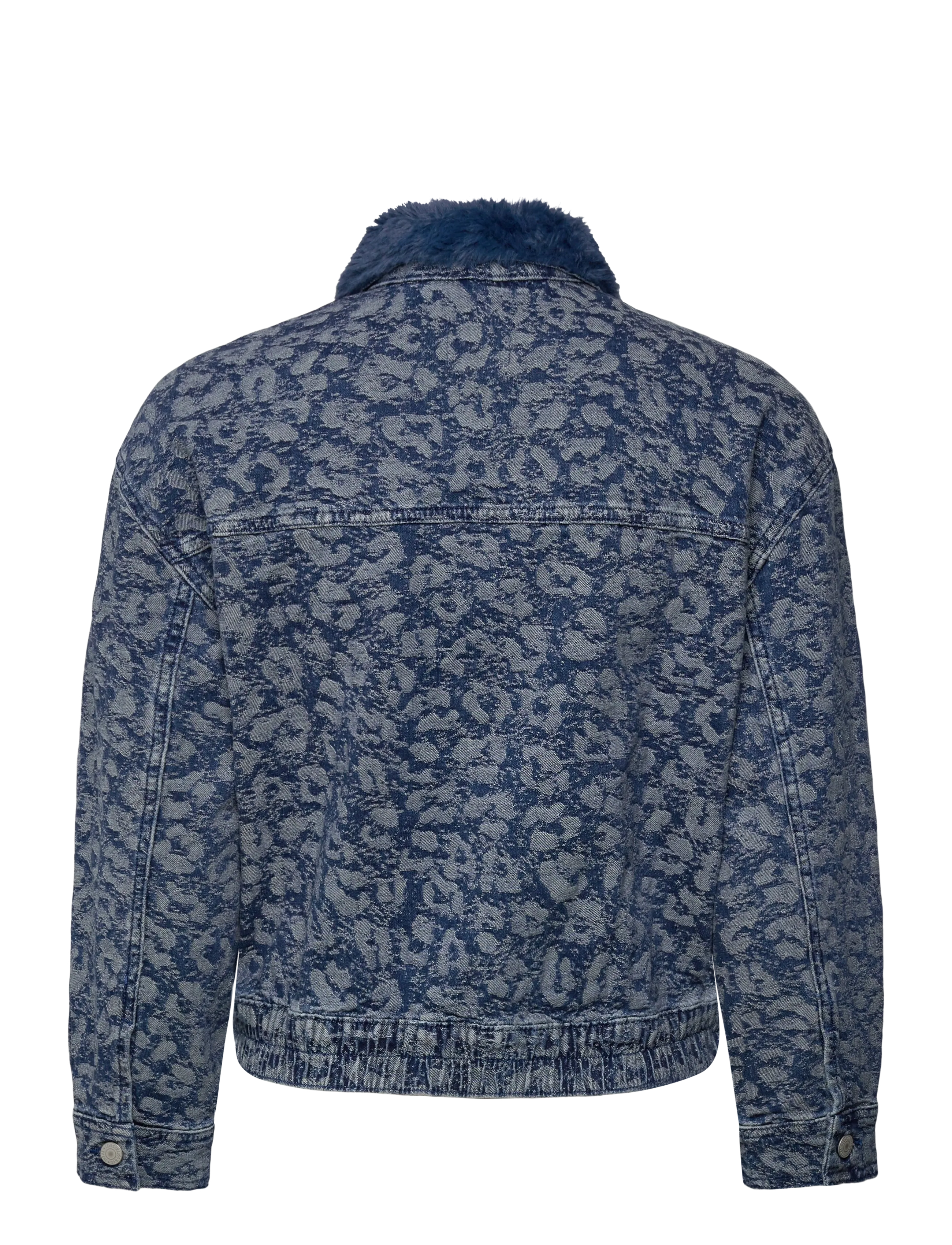 Levi's - Levi's® Fur Collar Leopard Oversized Trucker Jacket - vårjakker - blue - 1