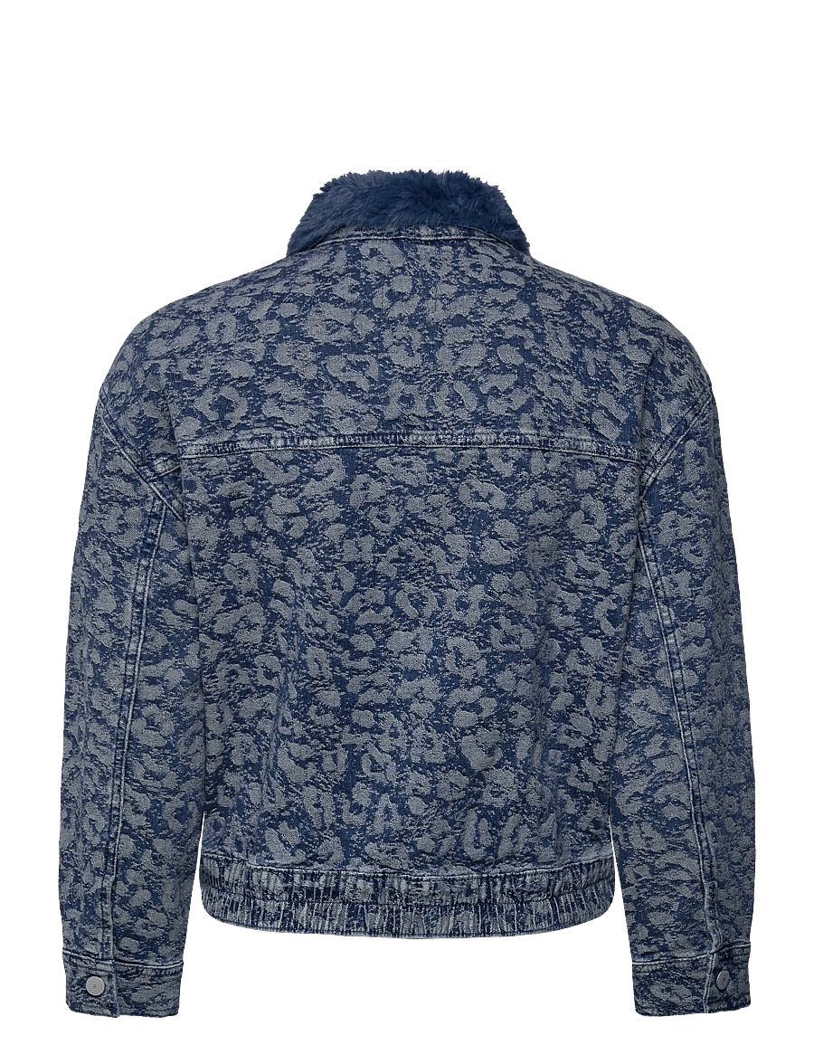 Levi's - Levi's® Fur Collar Leopard Oversized Trucker Jacket - jeansjackor - blue - 2