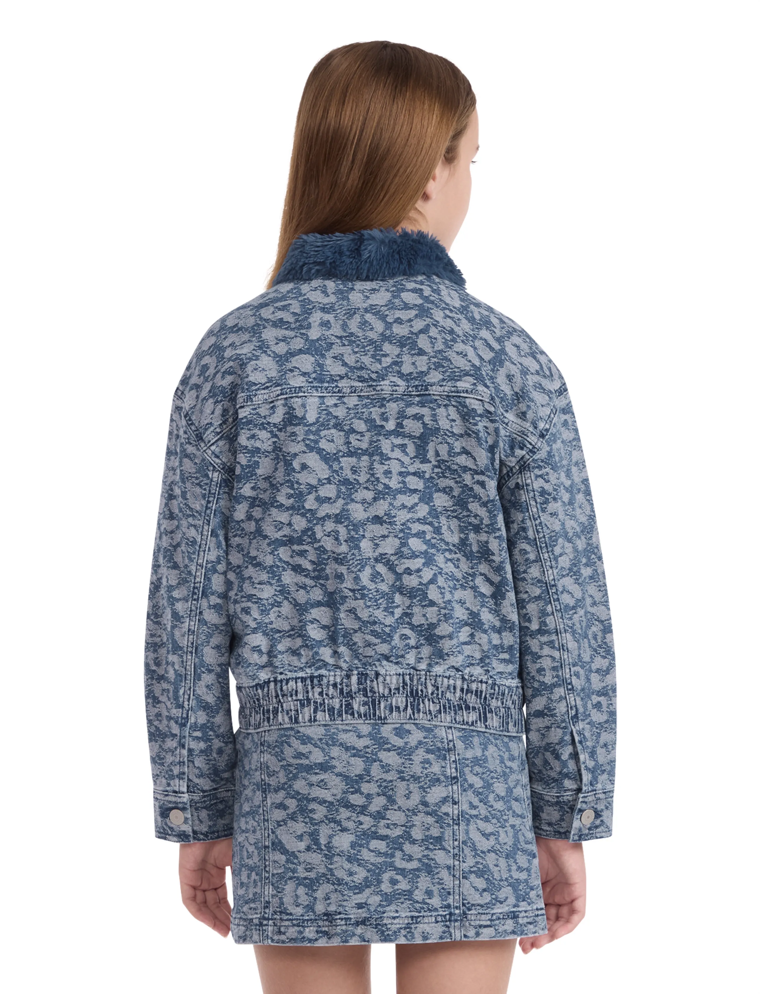 Levi's - Levi's® Fur Collar Leopard Oversized Trucker Jacket - jeansjacken - blue - 3